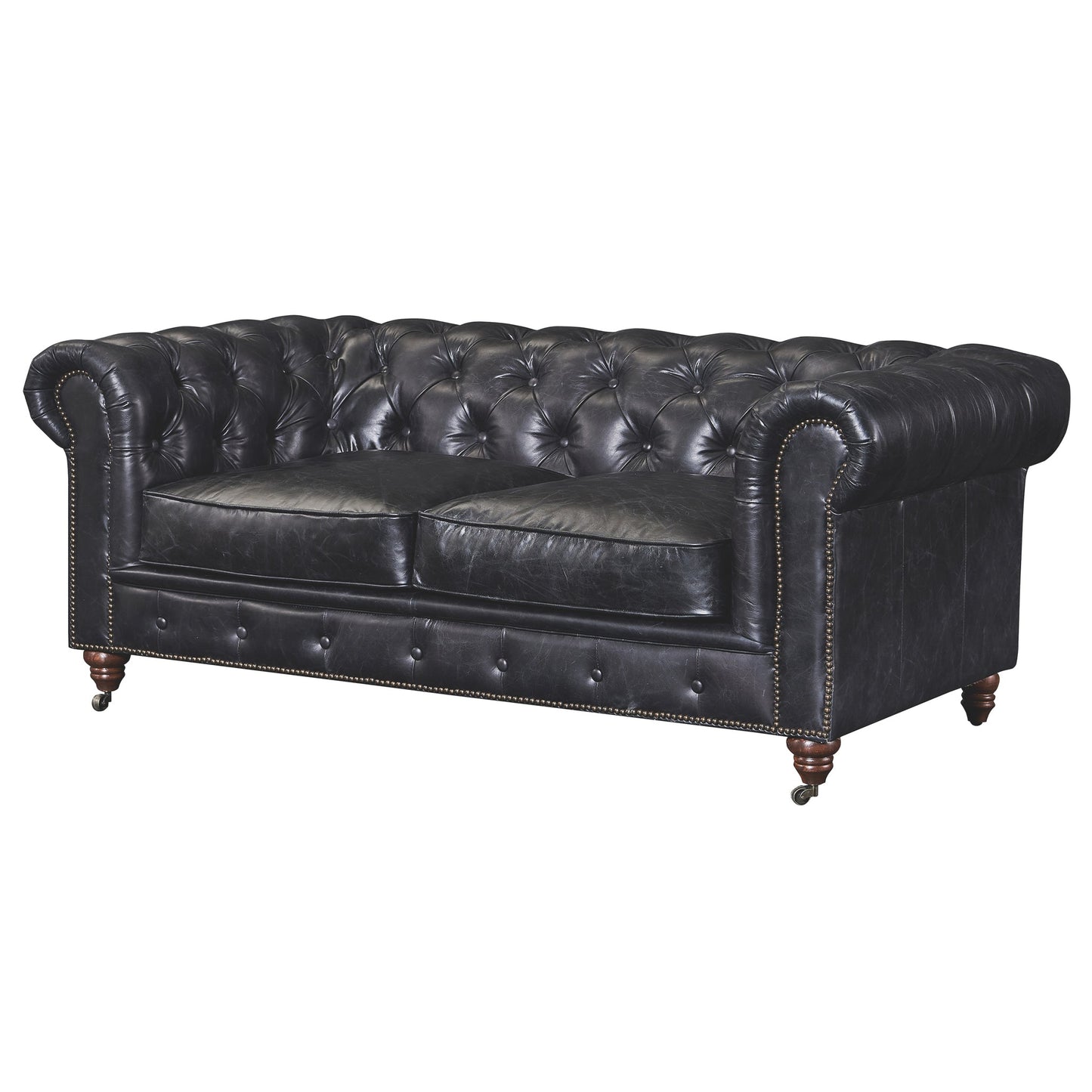 Preorder  Century Chesterfield Love Seat - Slate Leather