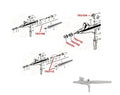 Équipement d'aérographe - Pièces pour l'aérographe simple action de base, aiguille, buse, gâchette, etc.