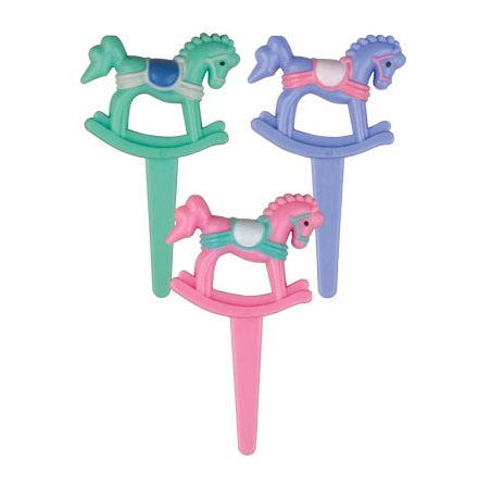 Pics à gâteau Cheval à bascule - Couleurs assorties