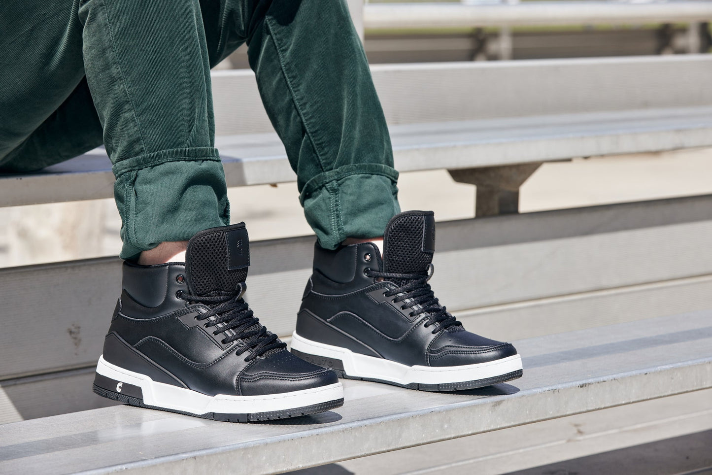 CALTO - S4750 - 3 Inches Taller (Black) - High Top Sneakers