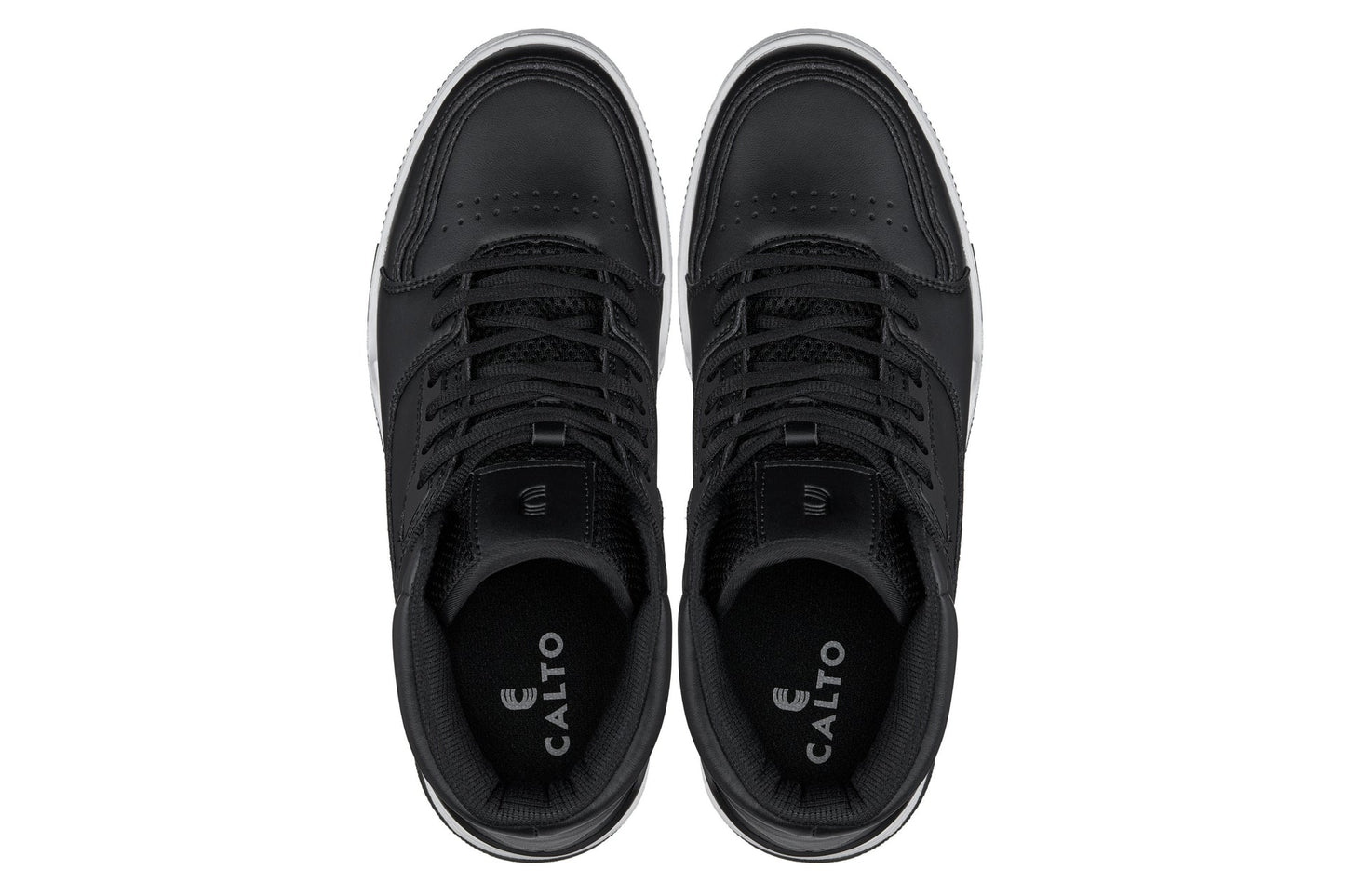 CALTO - S4750 - 3 Inches Taller (Black) - High Top Sneakers