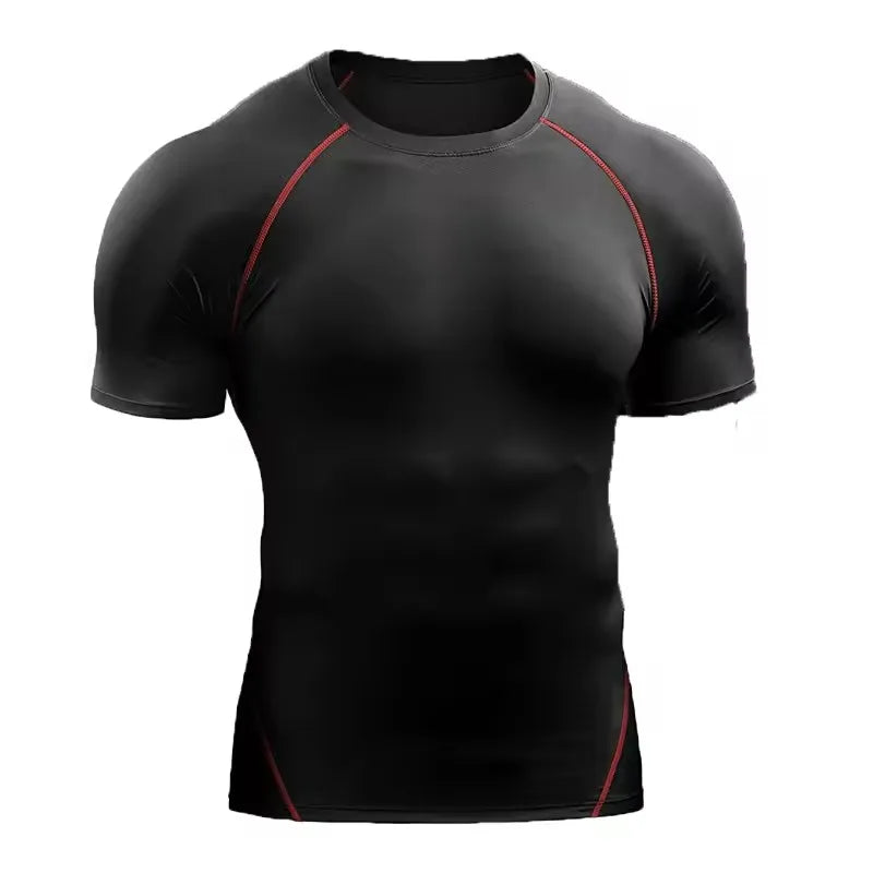 Men's Compression T-Shirt Summer Sportswear Running T shirt Elastic Quick Dry Sport Tops Tee Athletic Gym Workout T Shirts Men