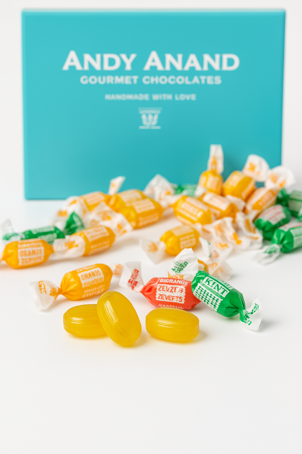 Andy Anand Sugar-Free Ginger Candy, 55 pc, 7 oz – Orange, Mango & Lemon Flavors, Made in Italy, Imported Keto & Diabetic-Friendly Gift Box