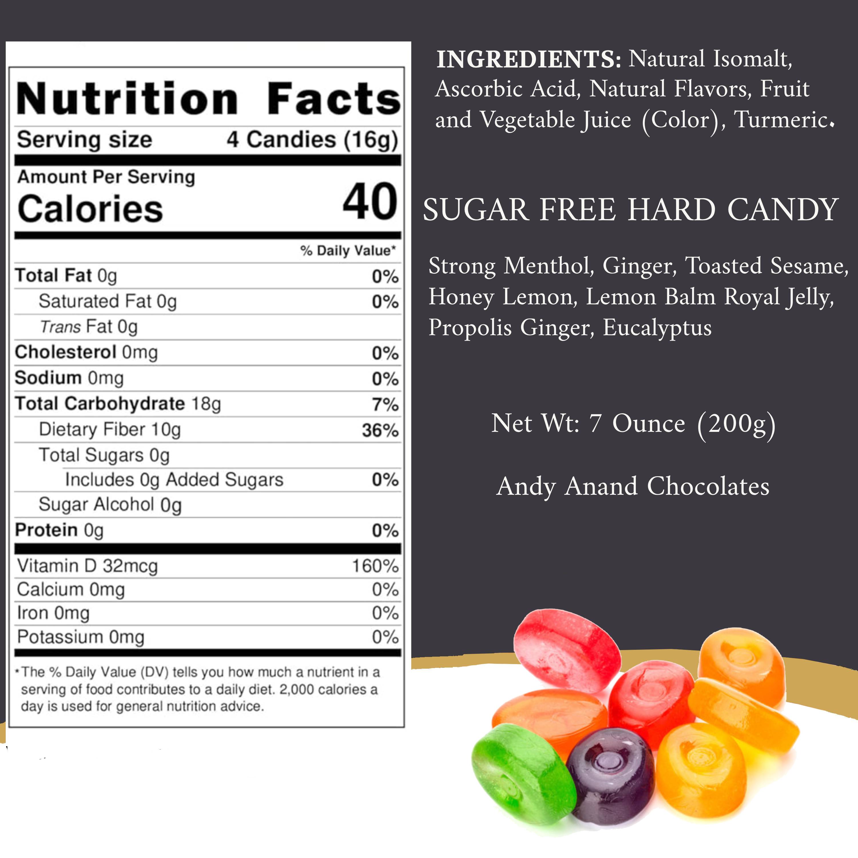 Andy Anand Sugar-Free Herbal Hard Candy Mega Pack, 8 Flavors, 80 ct, 7 oz – Keto, Vegan & Diabetic-Friendly Gourmet Wellness Snack Gift