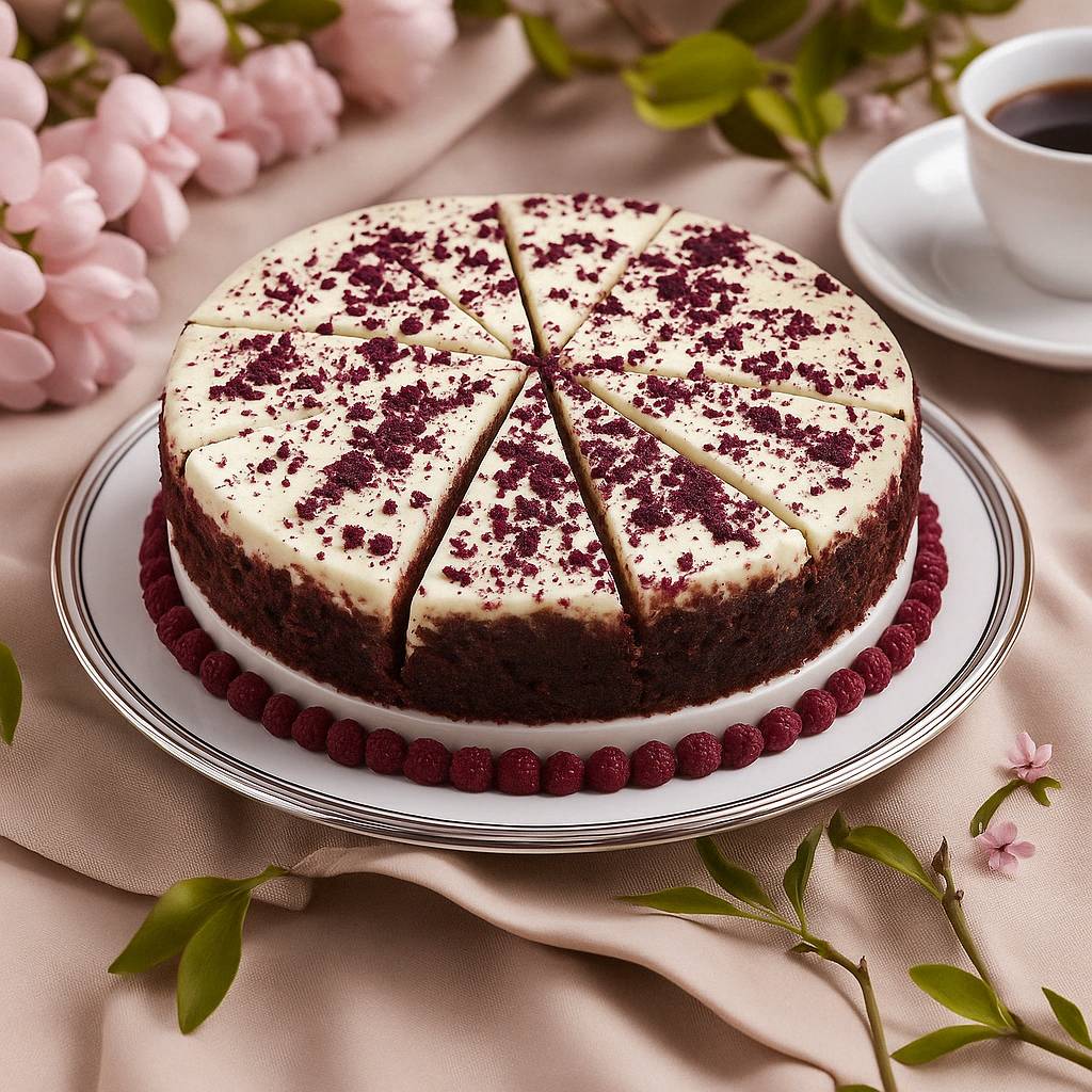 Andy Anand Sugar-Free Red Velvet Cheesecake, 9-Inch, 2 lb – Diabetic-Friendly, California Cream Cheese, No Preservatives, Birthday Gift Box