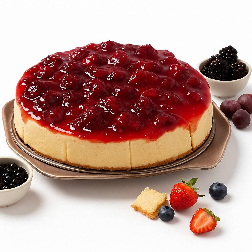 Andy Anand Sugar-Free Strawberry Cheesecake, 9-Inch, 2.6 lb – Diabetic-Friendly, California Cream Cheese, No Preservatives, Birthday Gift