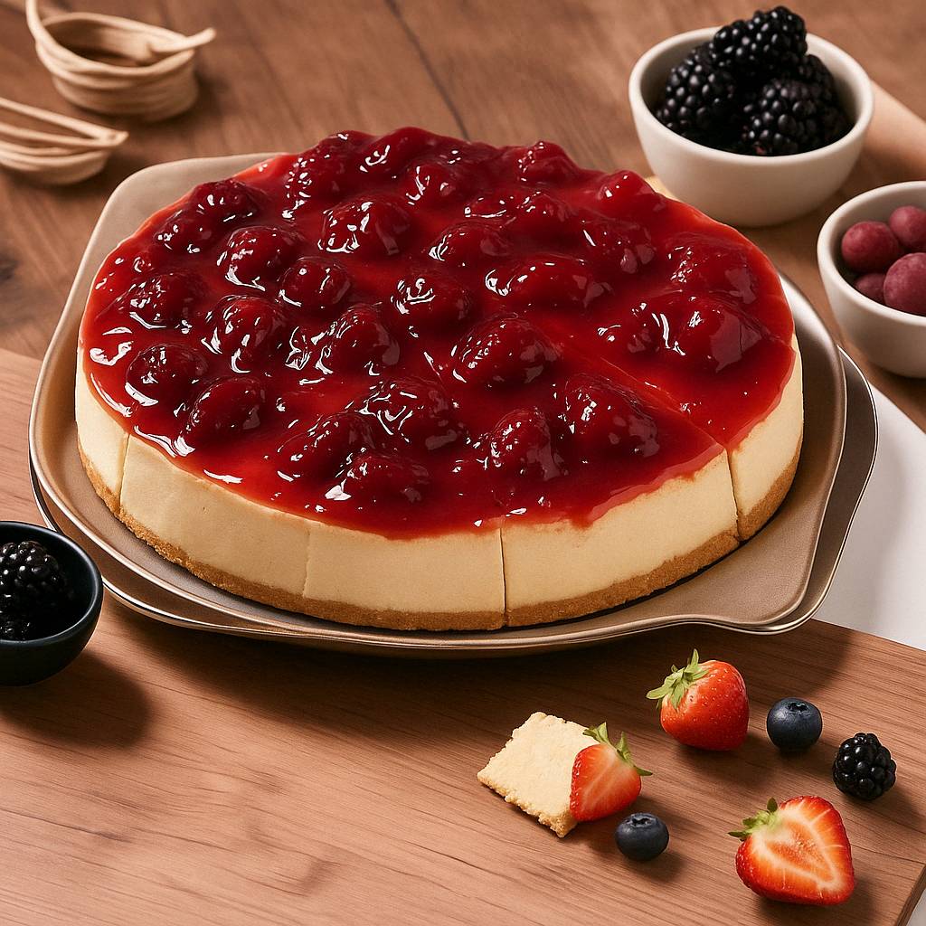 Andy Anand Sugar-Free Strawberry Cheesecake, 9-Inch, 2.6 lb – Diabetic-Friendly, California Cream Cheese, No Preservatives, Birthday Gift
