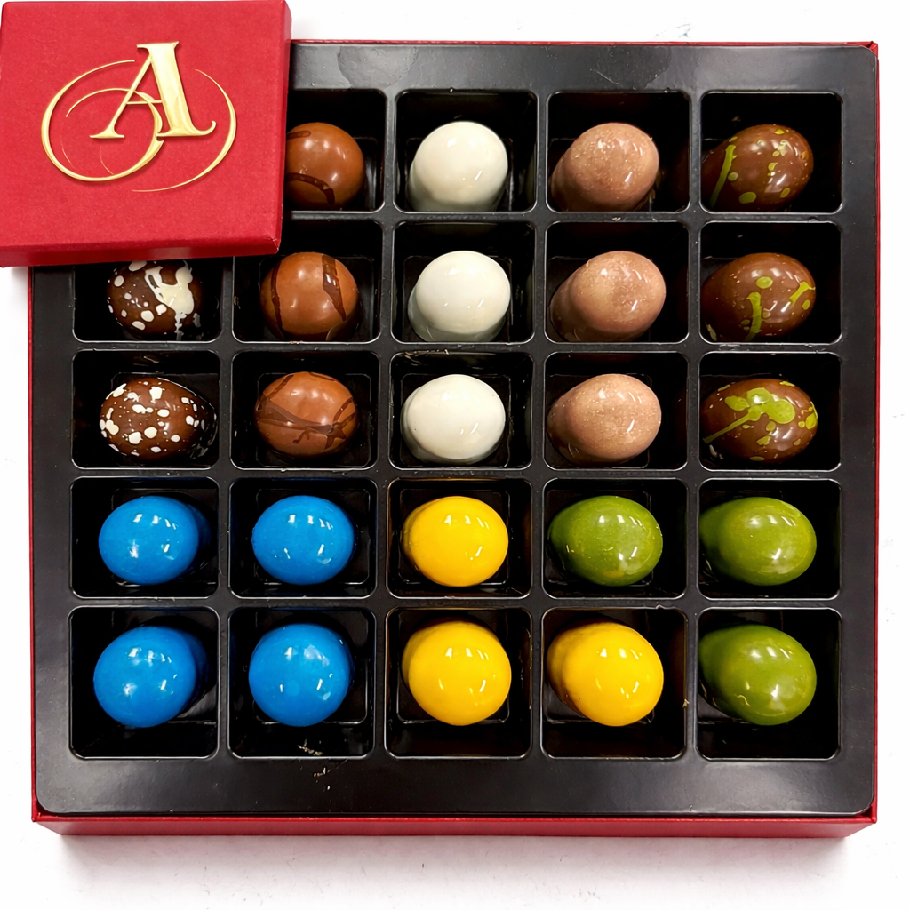 Andy Anand Sugar-Free Monet Chocolate Truffles & Pralines, 25 pc – 60% Cacao, Keto & Diabetic-Friendly, Luxury Birthday & Holiday Gift Box