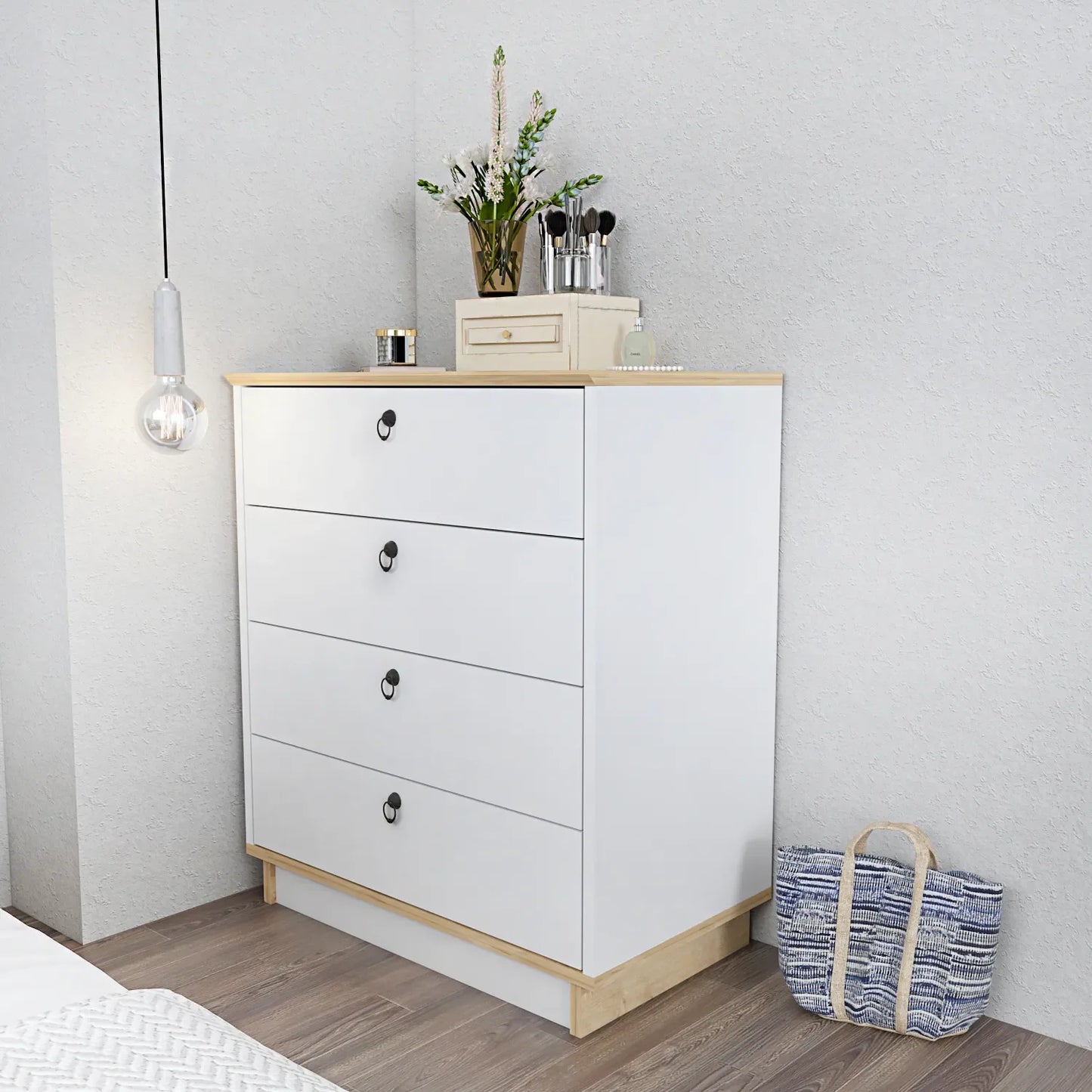 Sahra 28" Wide Modern Dresser with Four Drawers | Lingerie Chest