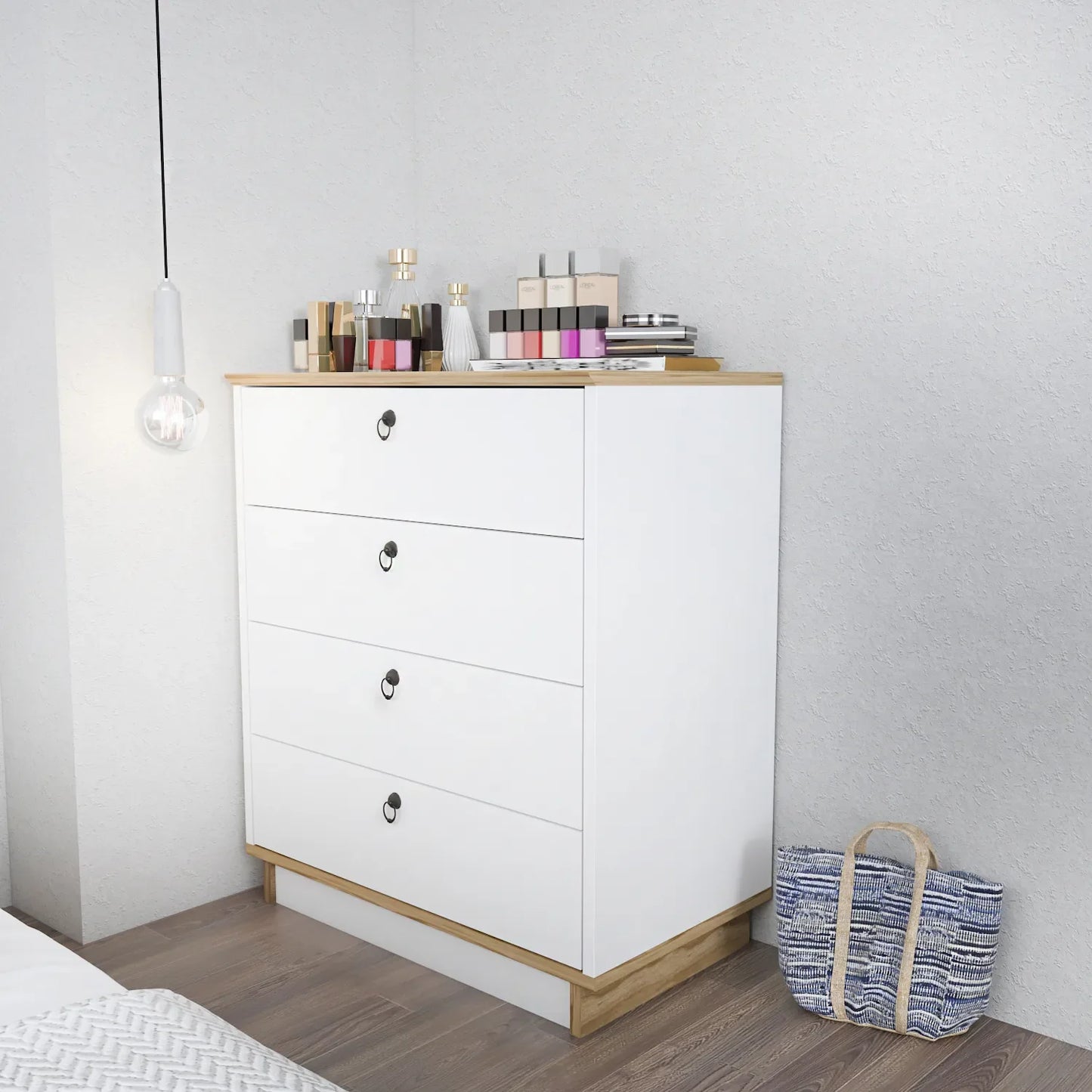 Sahra 28" Wide Modern Dresser with Four Drawers | Lingerie Chest