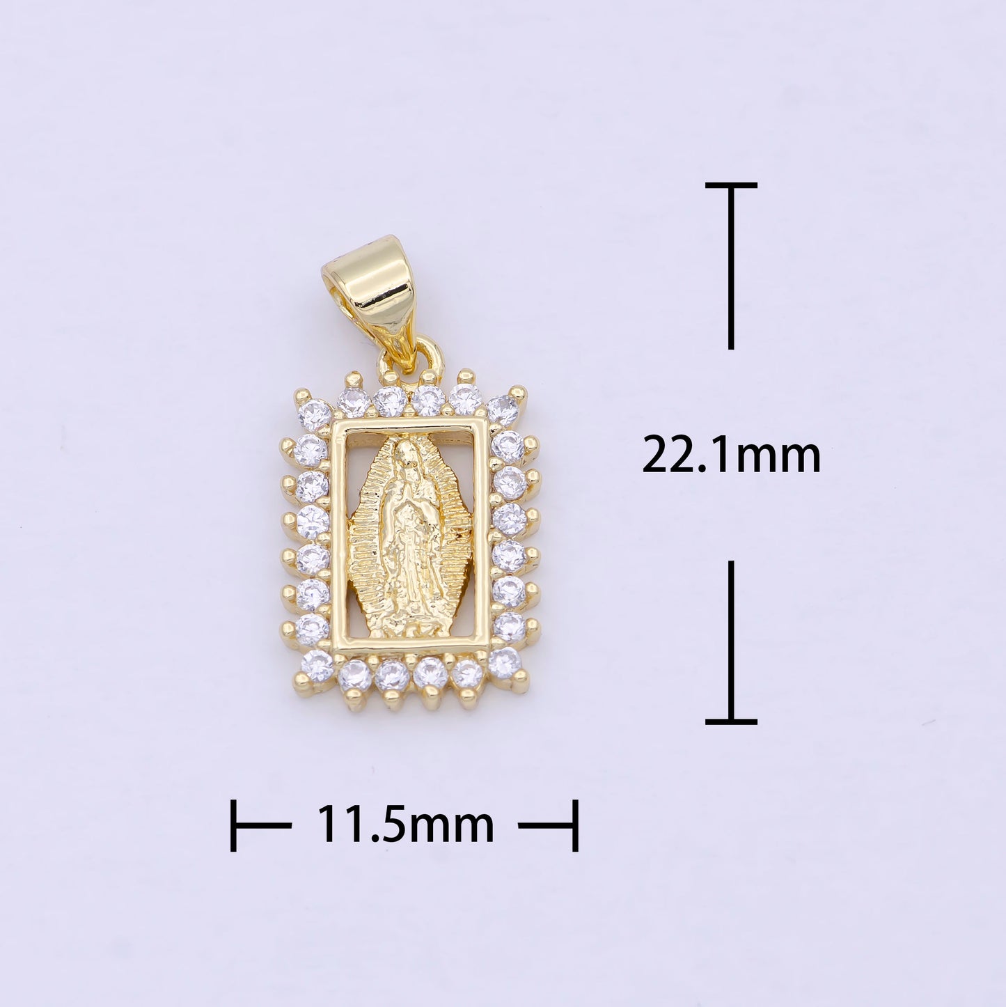 Dainty Gold Virgin Mary Lady Guadalupe Charm I-866