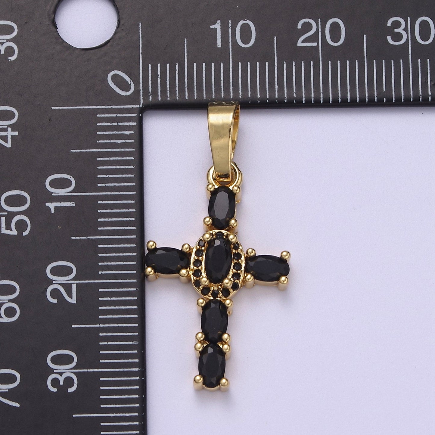 Multi Color CZ Cross Pendant, Holy Cross Charm Religious Minimalist Pendant in 24k Gold Fill I-031 I-082 I-083 I-091 I-104 N-537