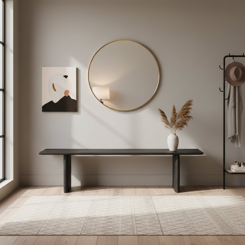 Grackle Solid Wood Dining Bench - Black