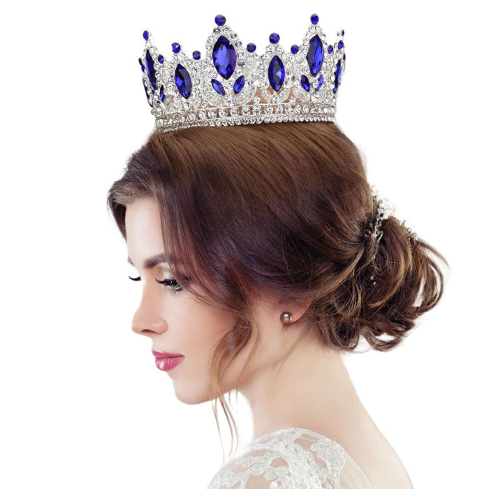 Marquise Accented Pageant Stone Crown Tiara