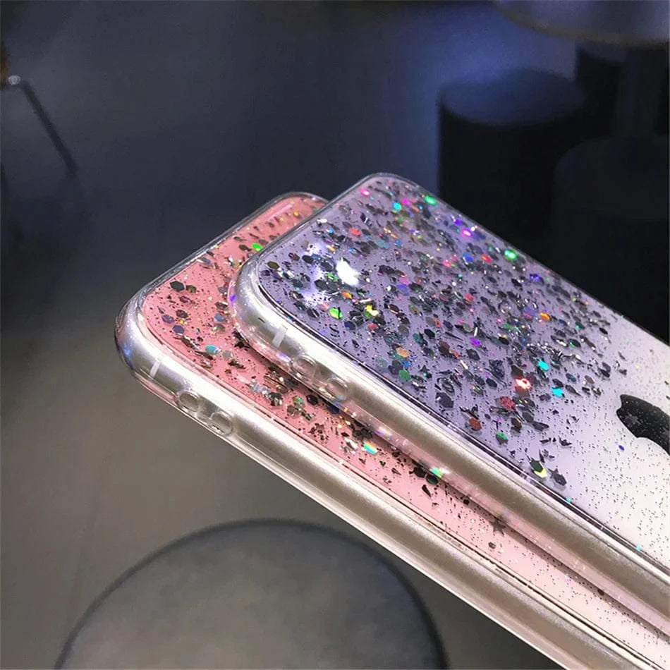 Cute Gradient Sequins Clear Glitter iPhone Case