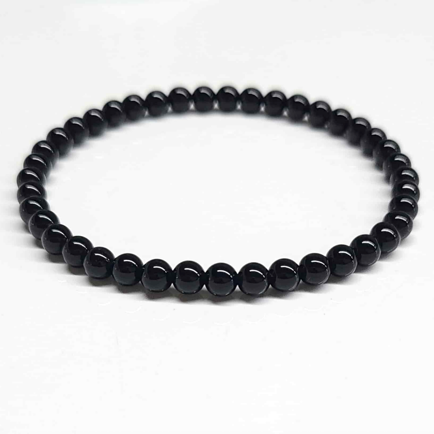 Black Obsidian Round Bead Bracelet - Strong Protection