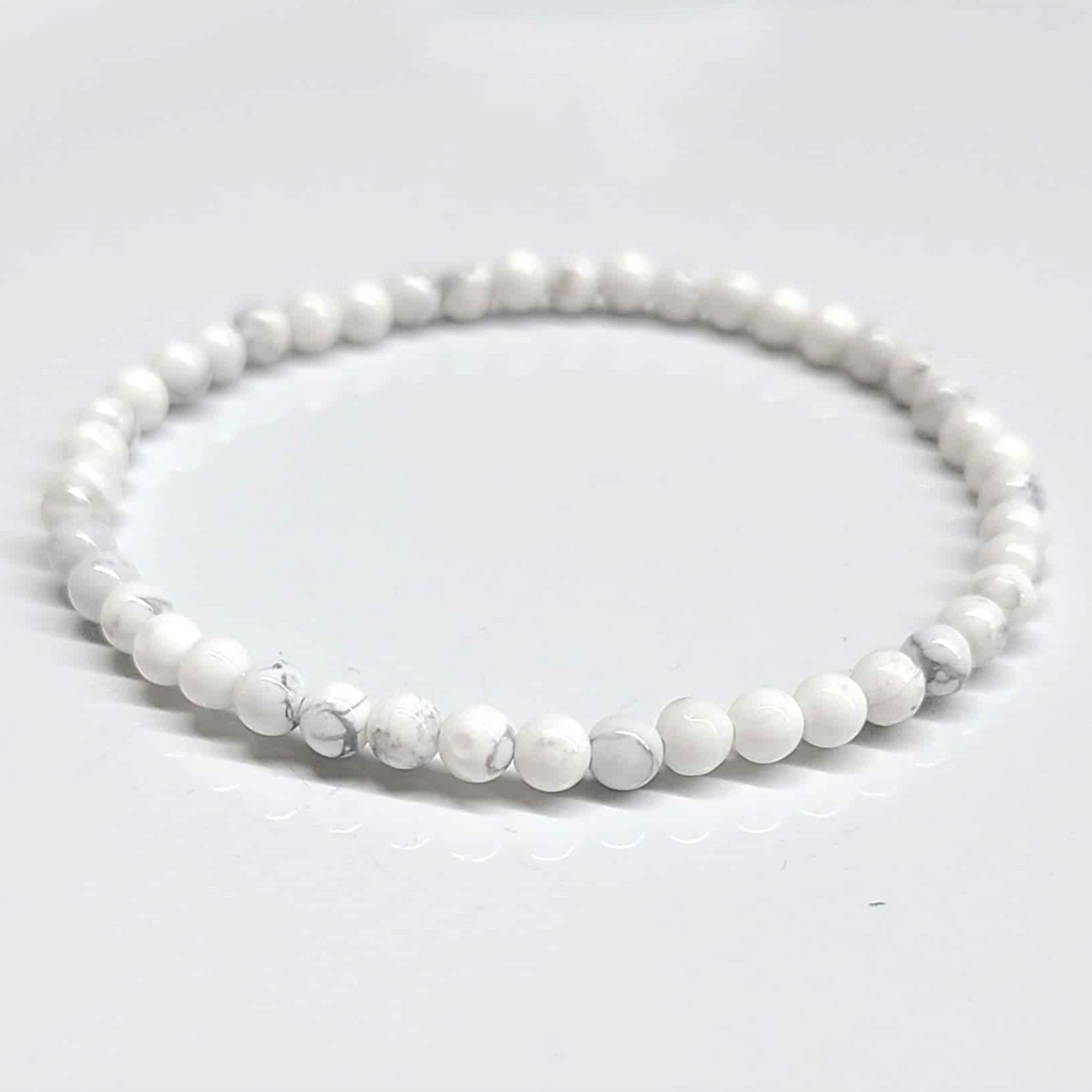 White Howlite Round Bead Bracelet - Anger Eater