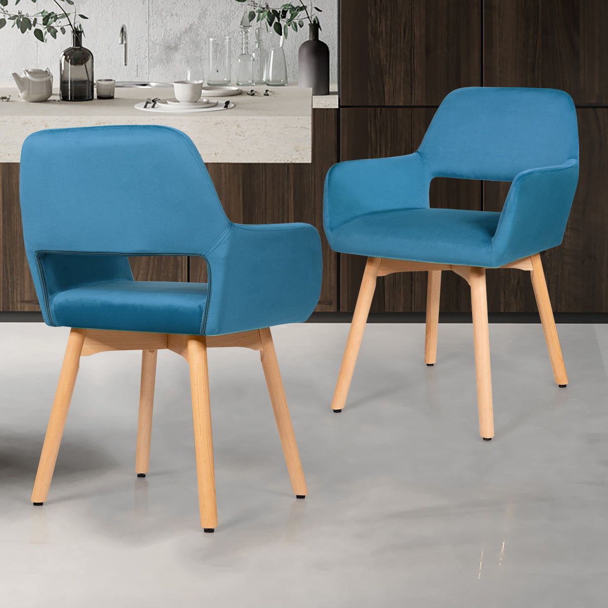 Set of 2 Modern Accent Armchairs