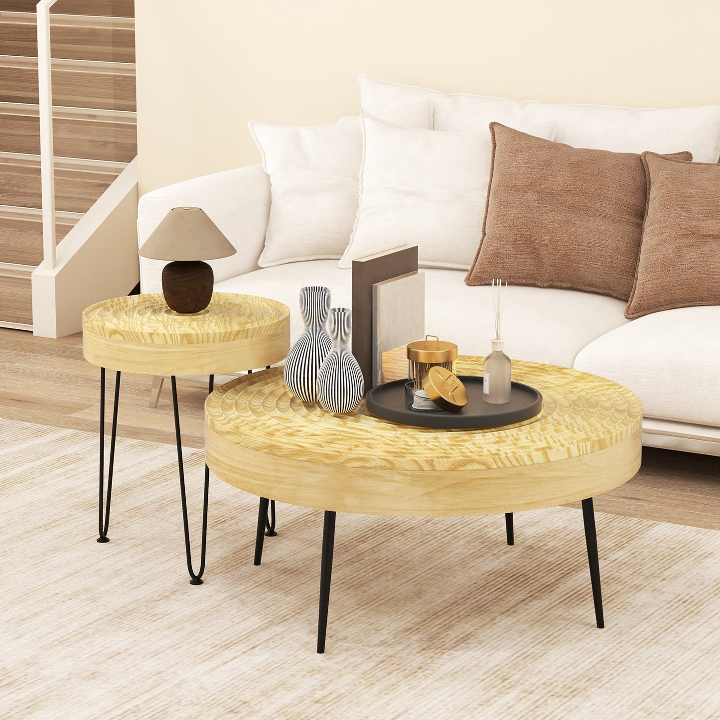 Set of 2 Solid Wood