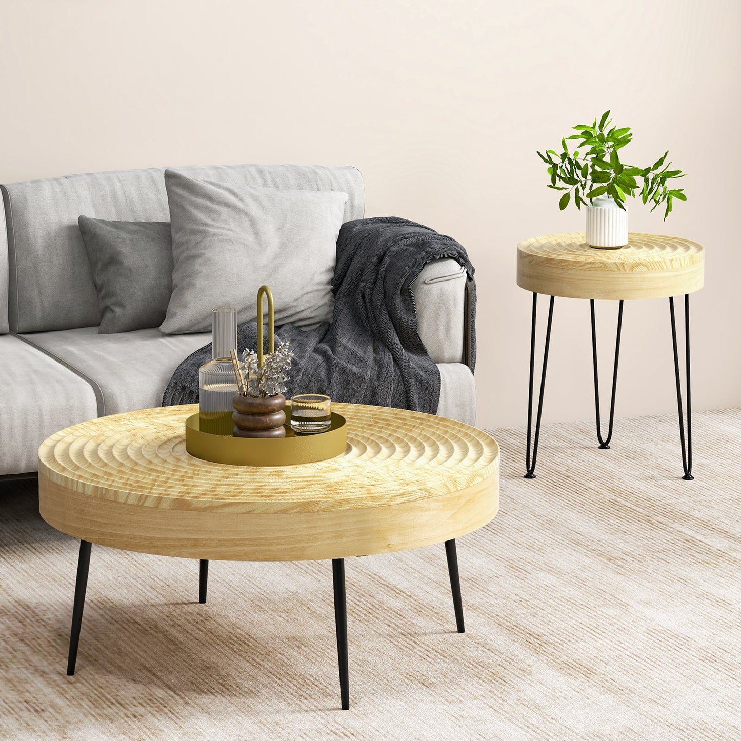 Set of 2 Solid Wood