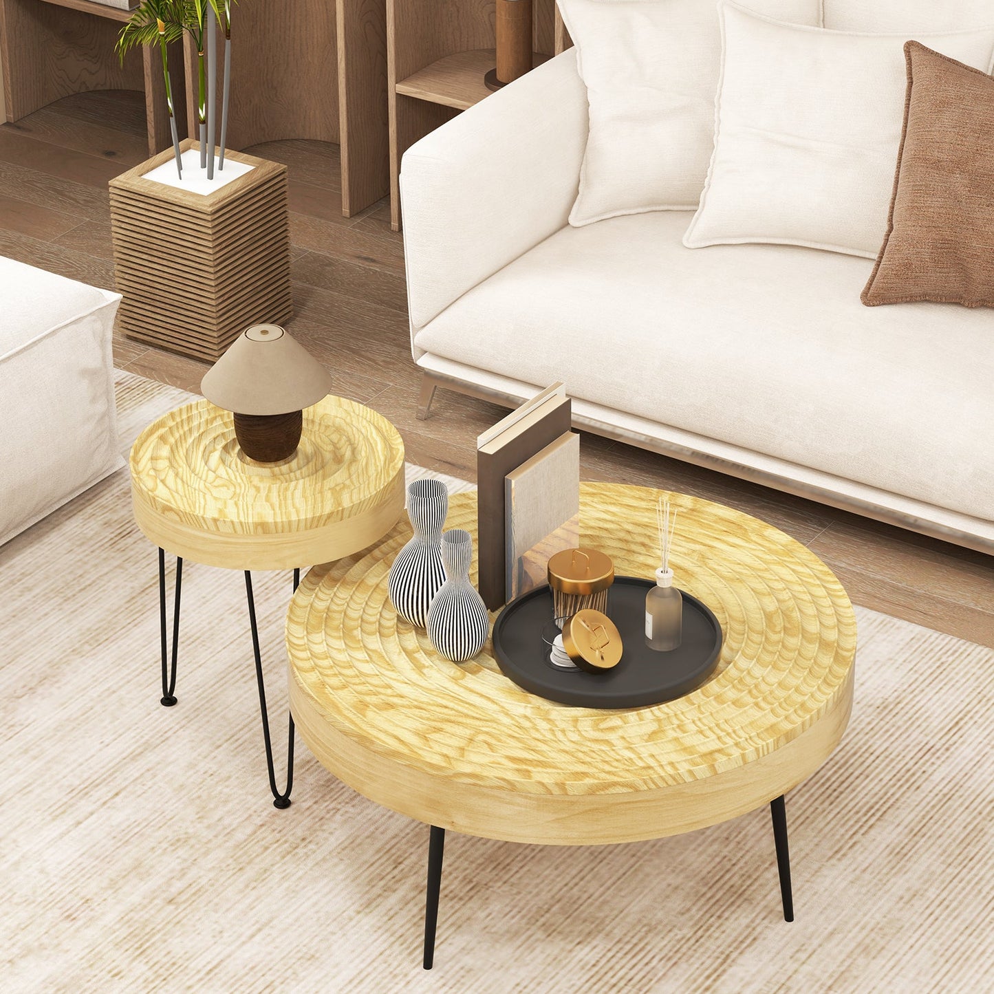 Set of 2 Solid Wood