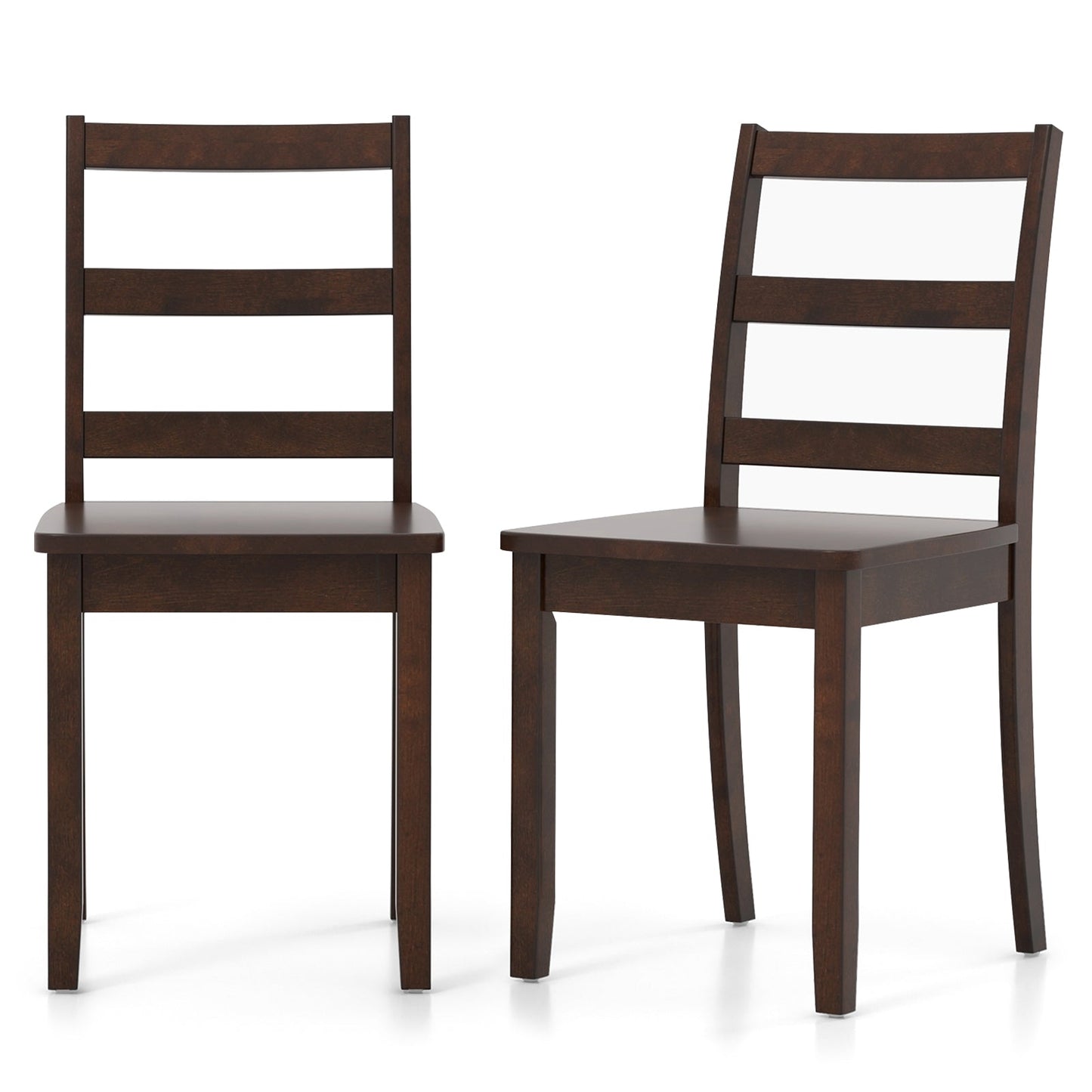 Set of 2 Wood Dining Chairs with Solid Rubber Wood Legs