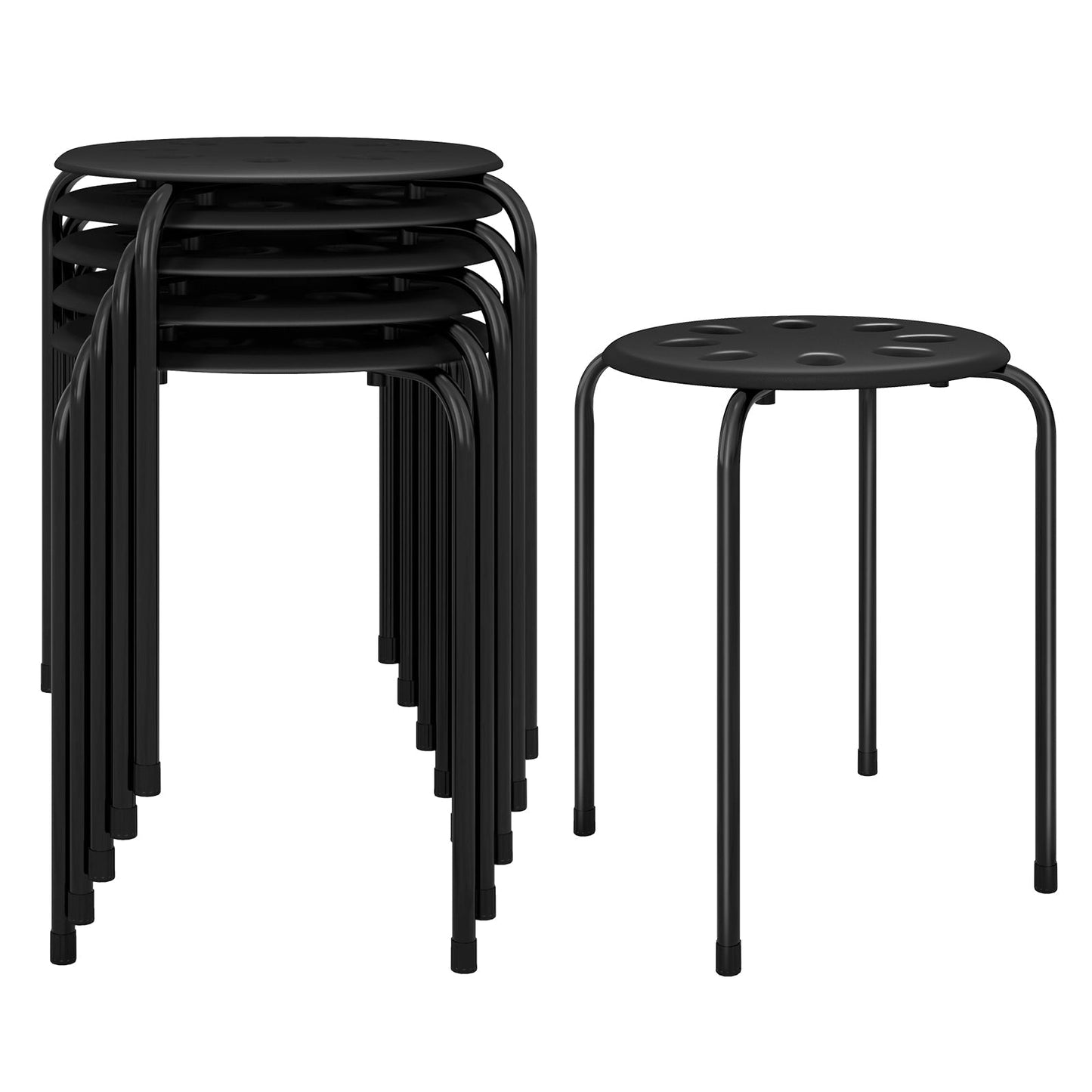 Set of 6 Portable Plastic Stack Stools