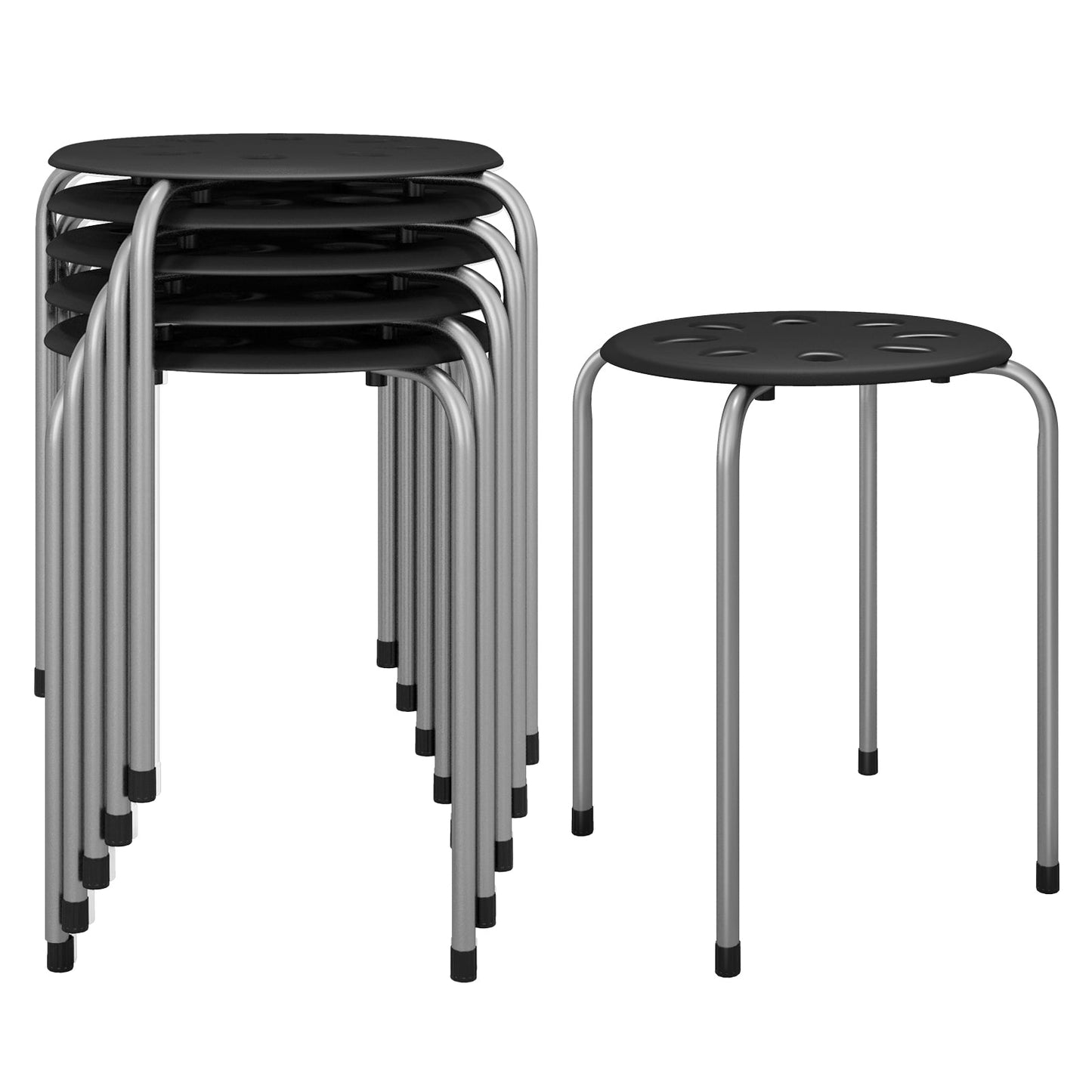 Set of 6 Portable Plastic Stack Stools