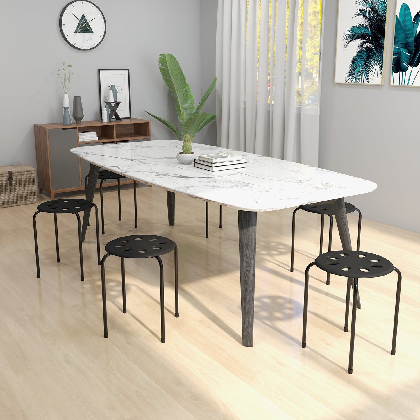 Set of 6 Portable Plastic Stack Stools