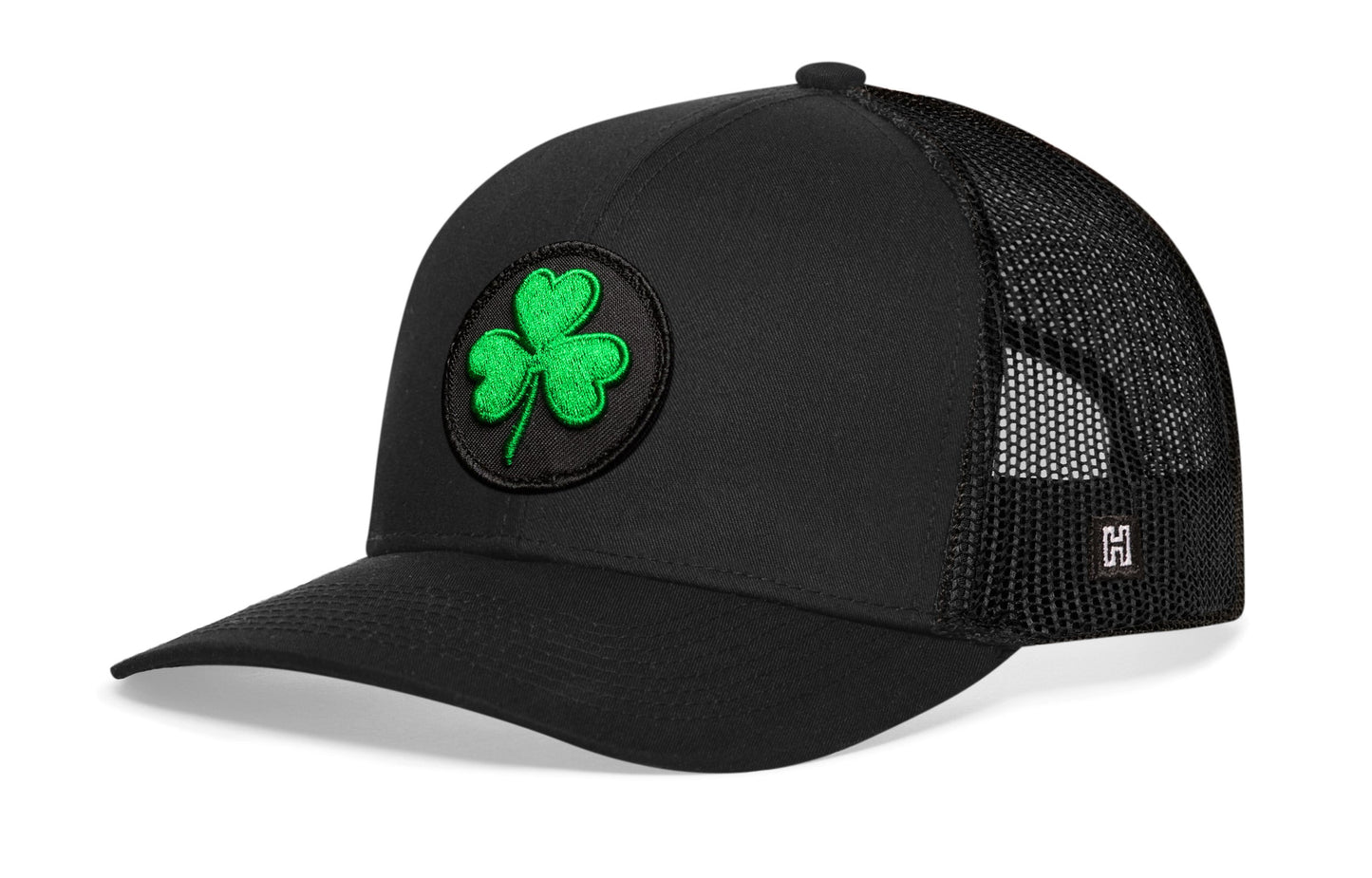 Shamrock Trucker Hat  |  Black St Patrick's Day Snapback