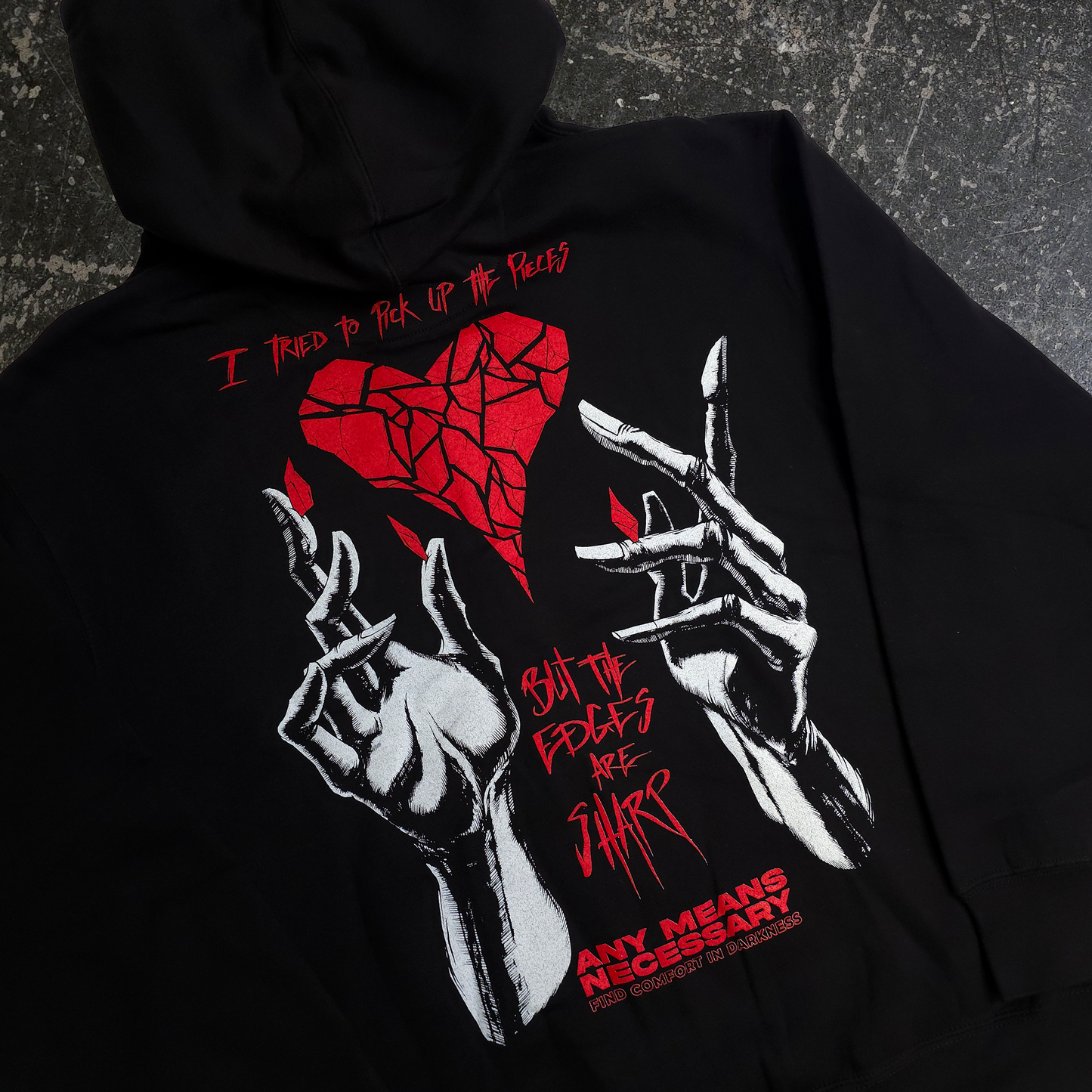 Sharp Edges Zip Up Hoodie Black