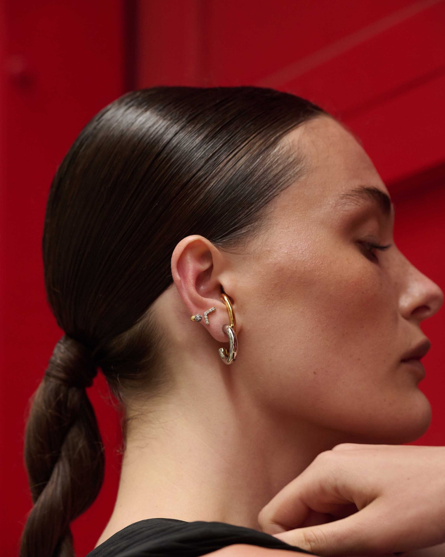 Marisa Two-Tone Hoop Earrings
