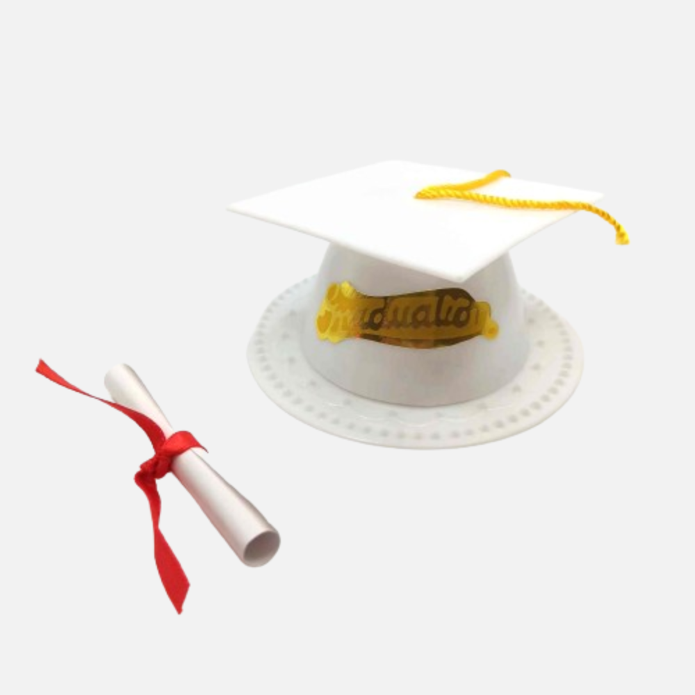 Dessus de gâteau de remise de diplôme 3,5" avec diplôme (plusieurs couleurs disponibles)
