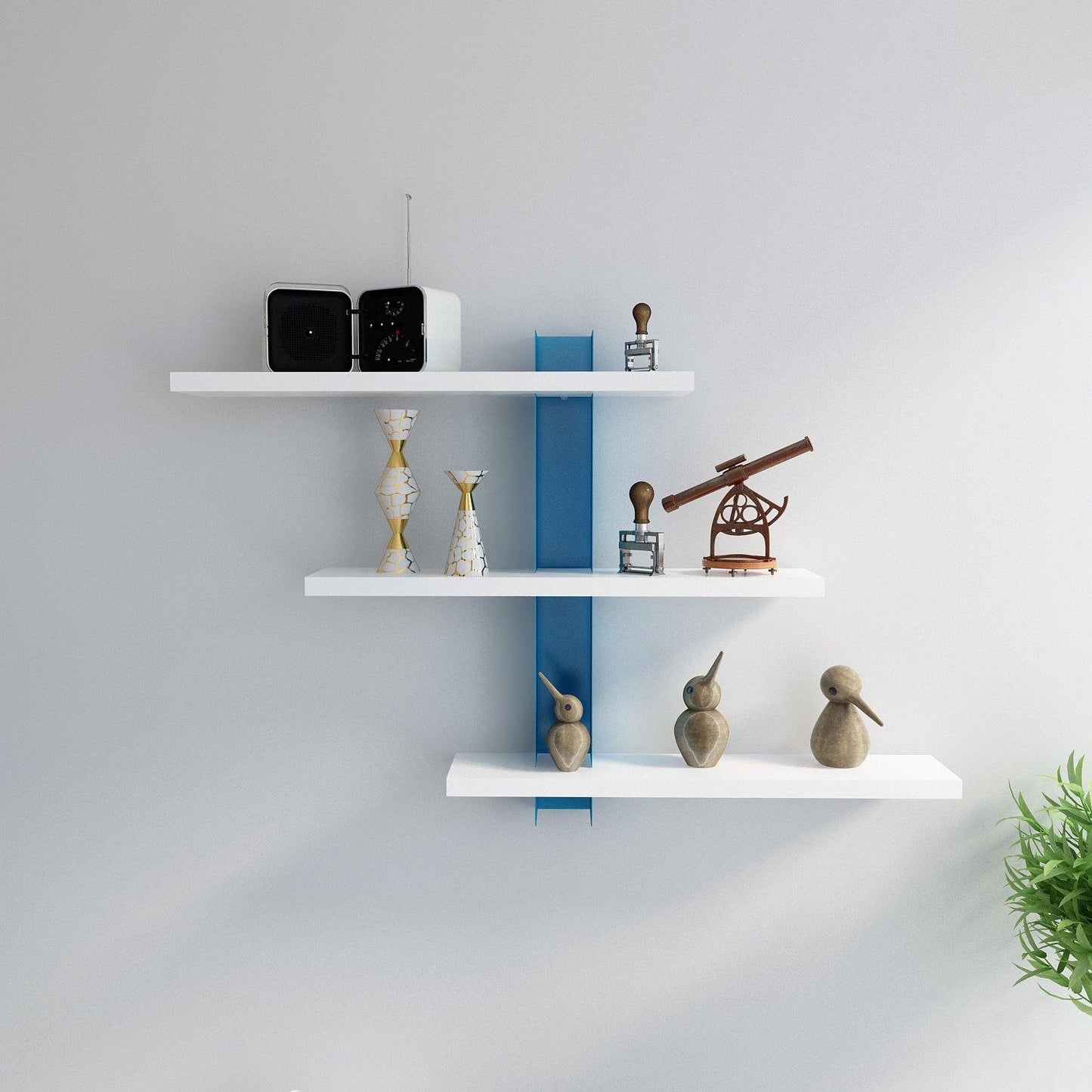 Mita 19'' Adjustable Metal Manufactured Wood Wall Shelf