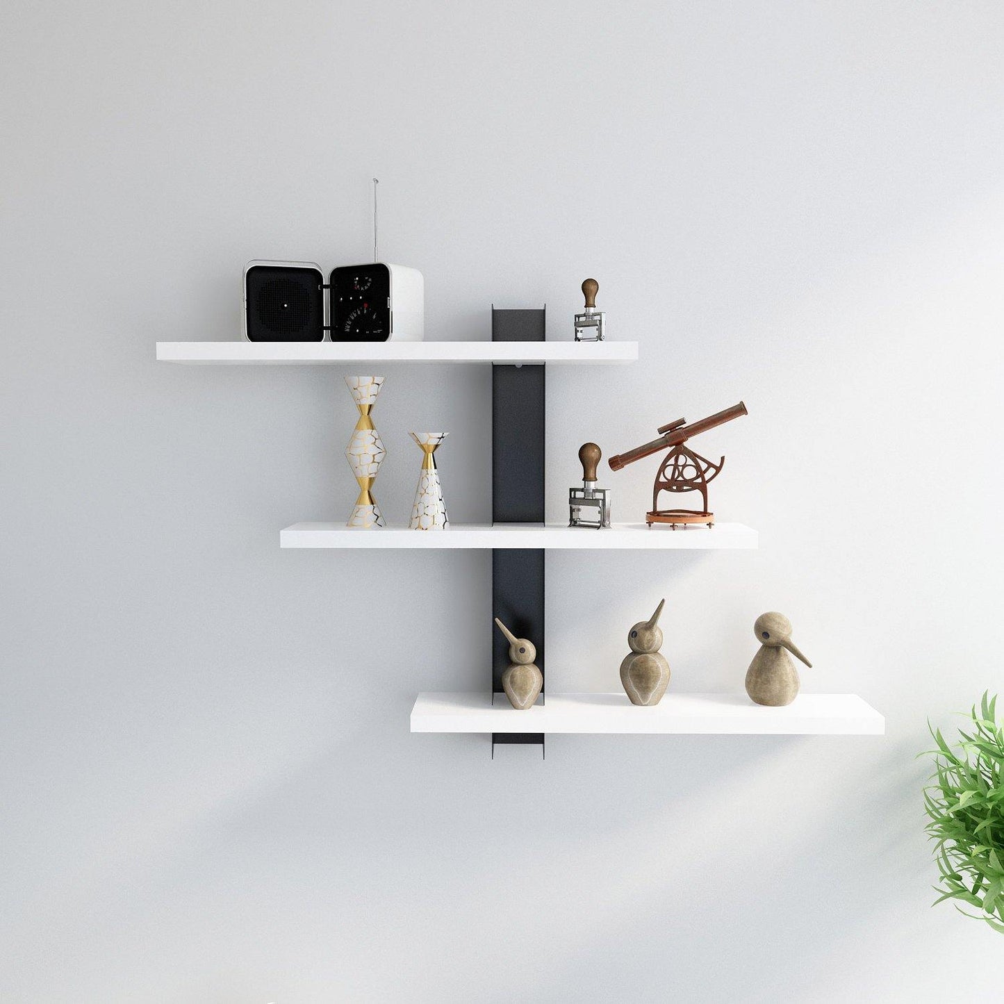 Mita 19'' Adjustable Metal Manufactured Wood Wall Shelf