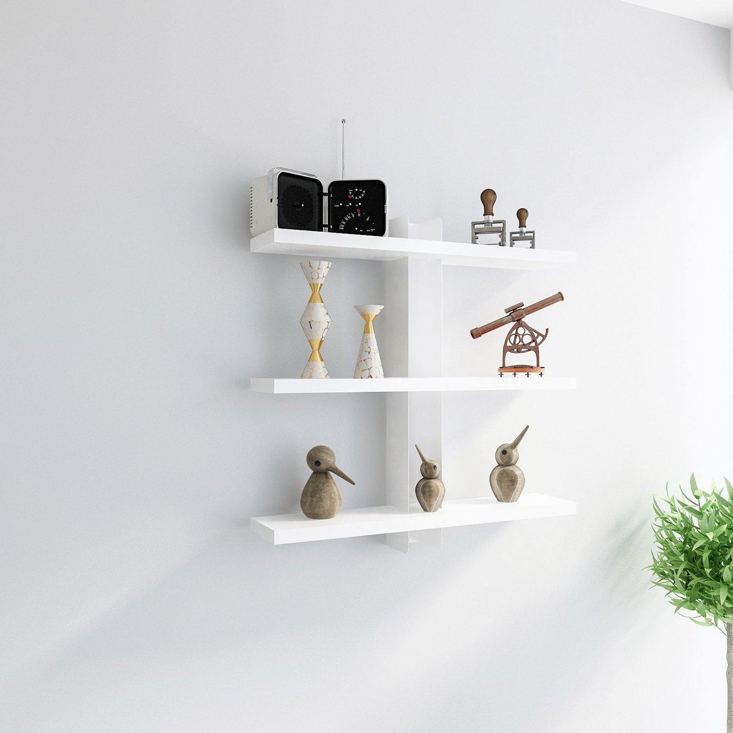 Mita 19'' Adjustable Metal Manufactured Wood Wall Shelf