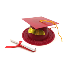 Dessus de gâteau de remise de diplôme 3,5" avec diplôme (plusieurs couleurs disponibles)