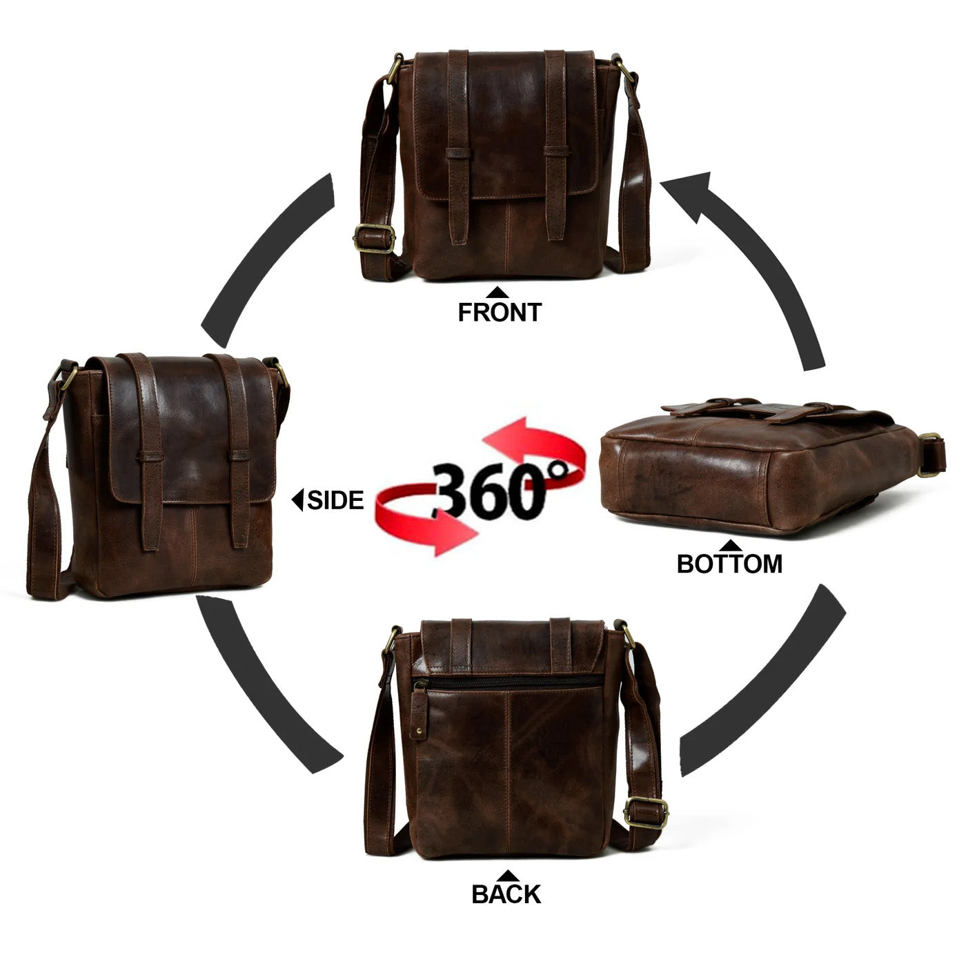 Side Leather Messenger Bag
