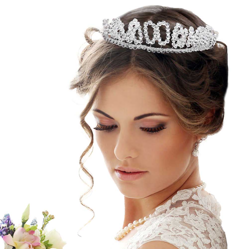 Bicone Beaded Bun Wrap Headpiece Necklace