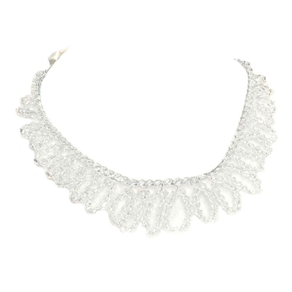 Bicone Beaded Bun Wrap Headpiece Necklace
