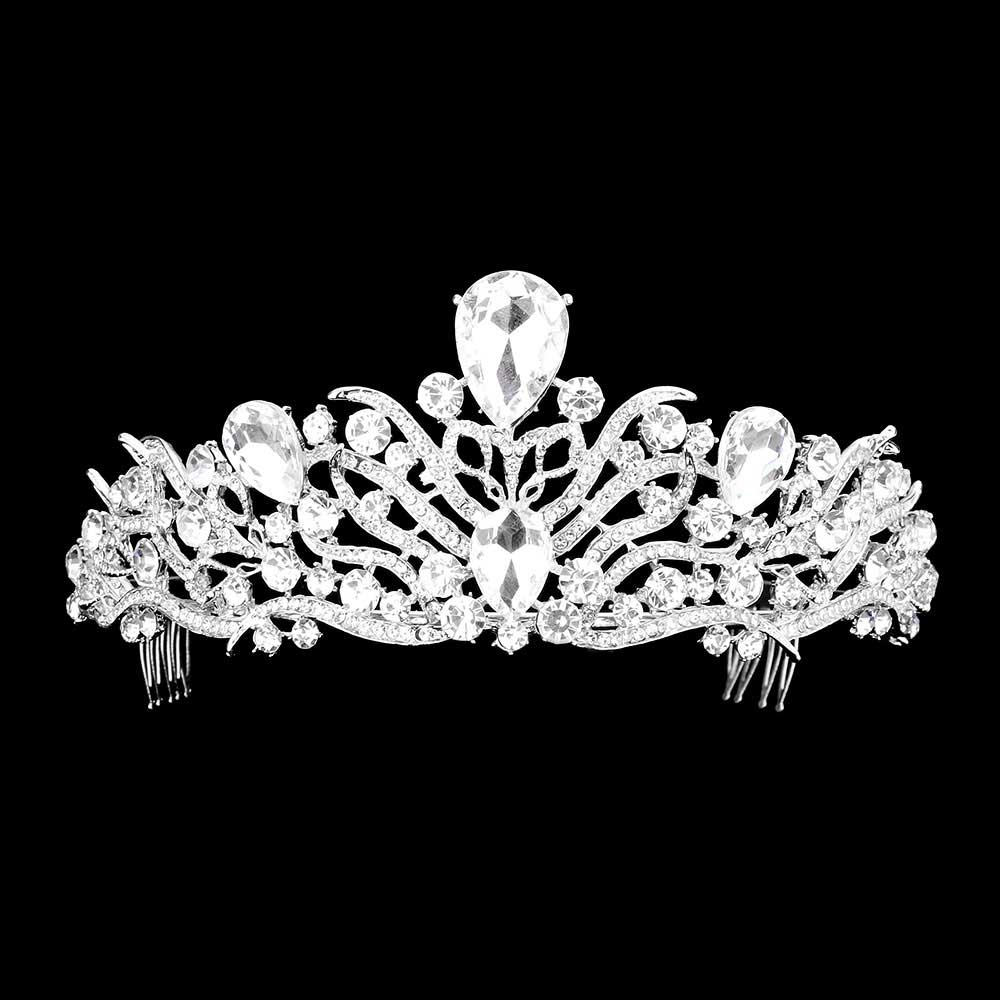 Teardrop Stone Accented Princess Tiara