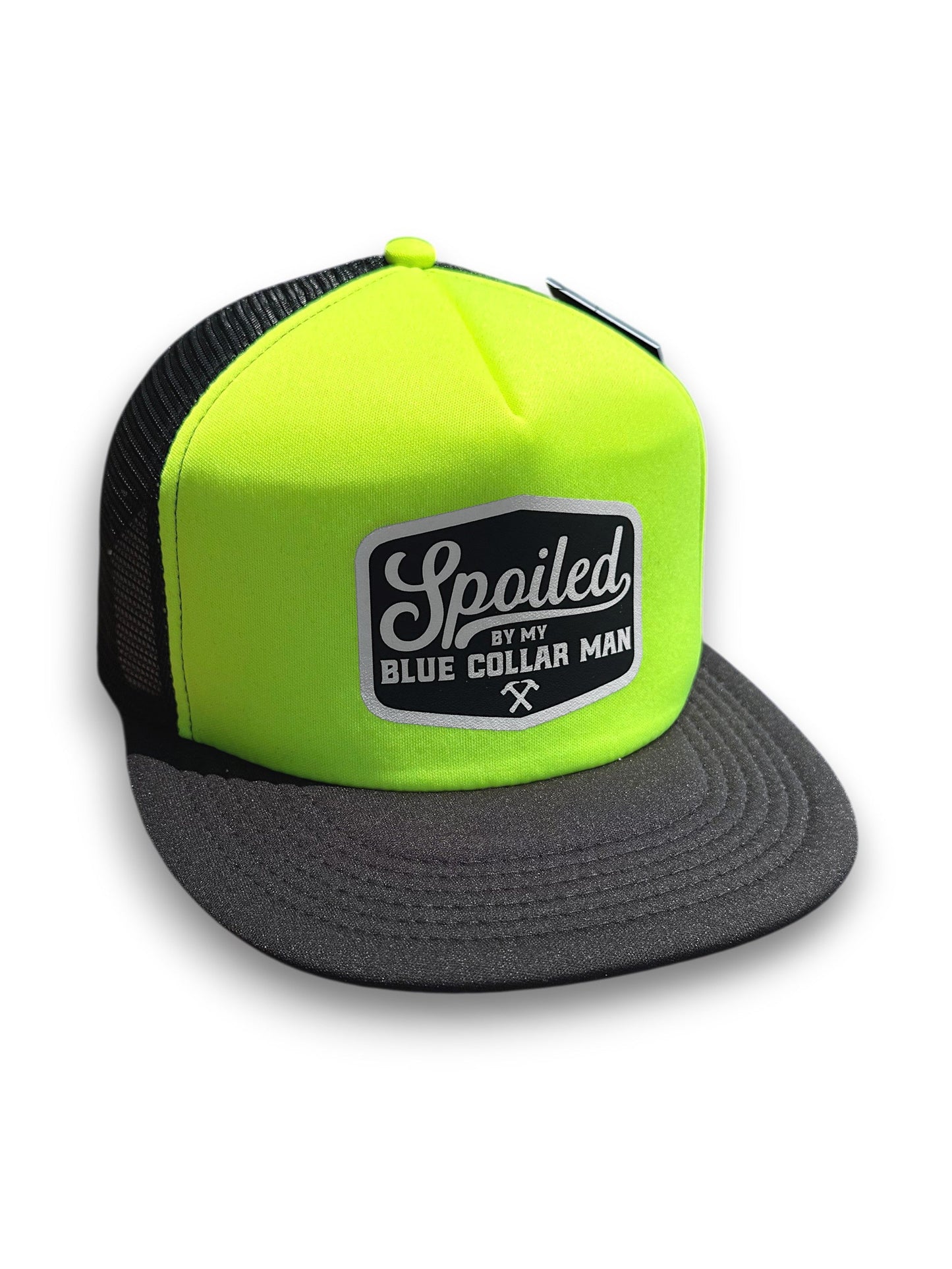 Spoiled By My Blue Collar Man Trucker Hat