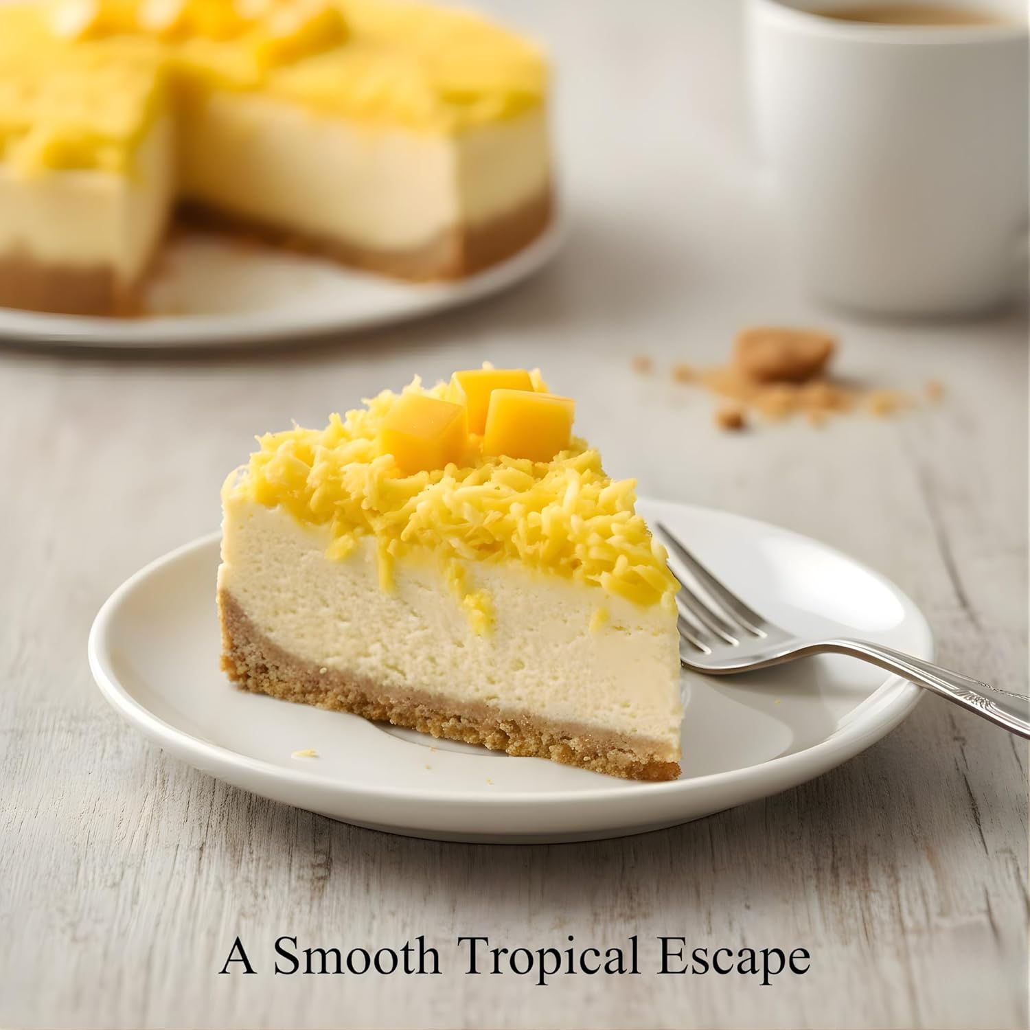 Andy Anand Sugar-Free Coconut Mango Cheesecake, 9-Inch, 2.6 lb – Tropical Flavors, Keto & Diabetic-Friendly, California Cream Cheese Gift