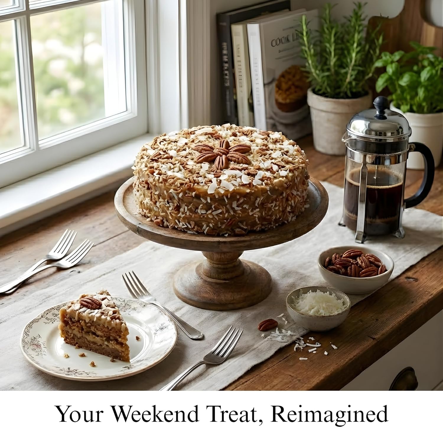 Andy Anand Sugar-Free German Chocolate Cake, 2.4 lb – Belgian Cocoa, Coconut-Pecan Filling, Keto & Diabetic-Friendly Birthday Gift Box