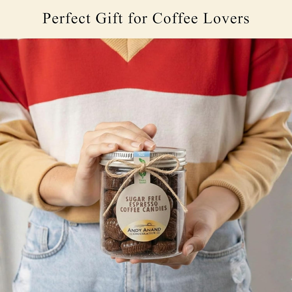 Andy Anand Sugar-Free Espresso Coffee Hard Candy, 7 oz – Stevia Sweetened, European Imported, Keto & Diabetic-Friendly Gourmet Gift Box