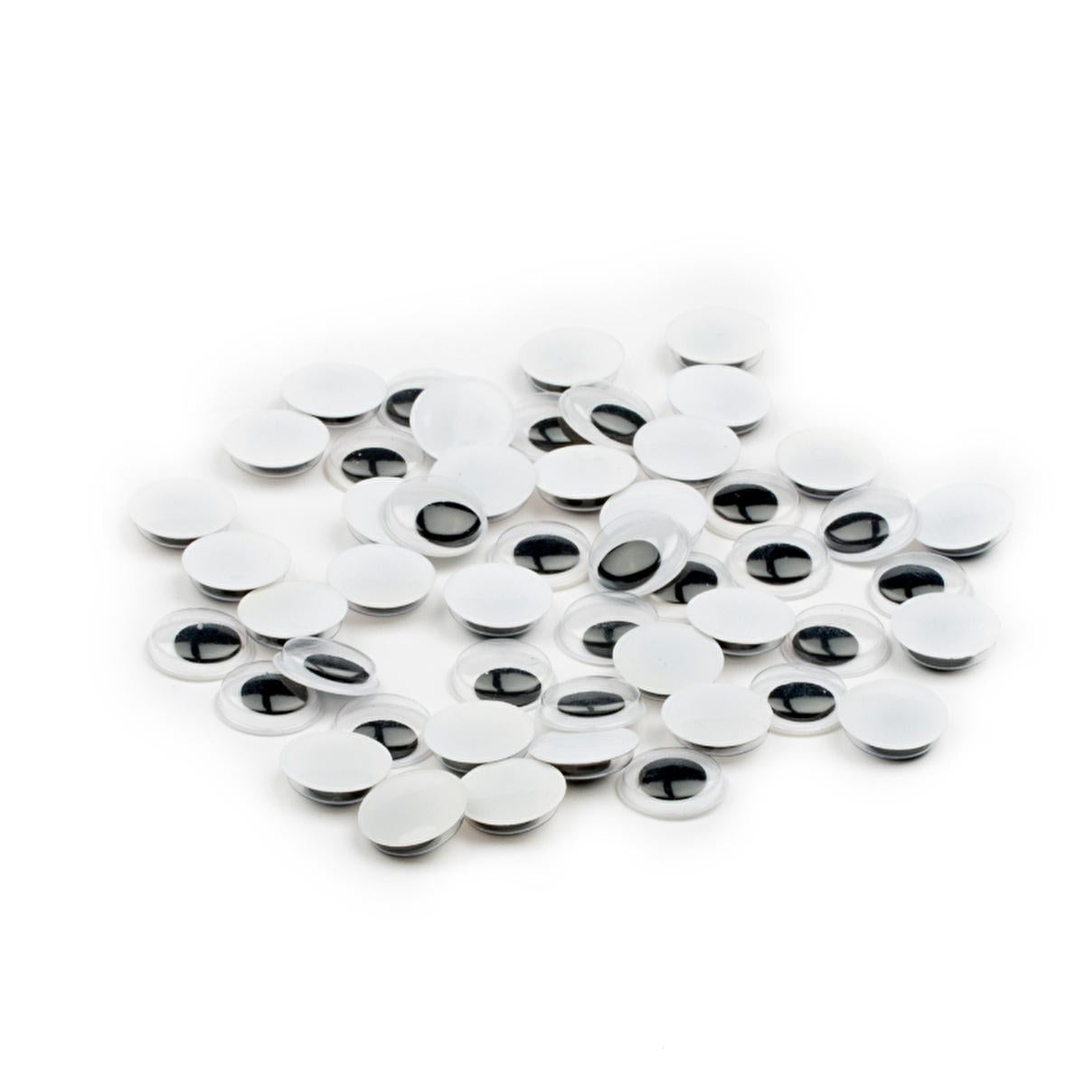 Lino Oynar 15 mm Craft Eyes - Black & White, 50-Pack for Sewing & DIY Projects