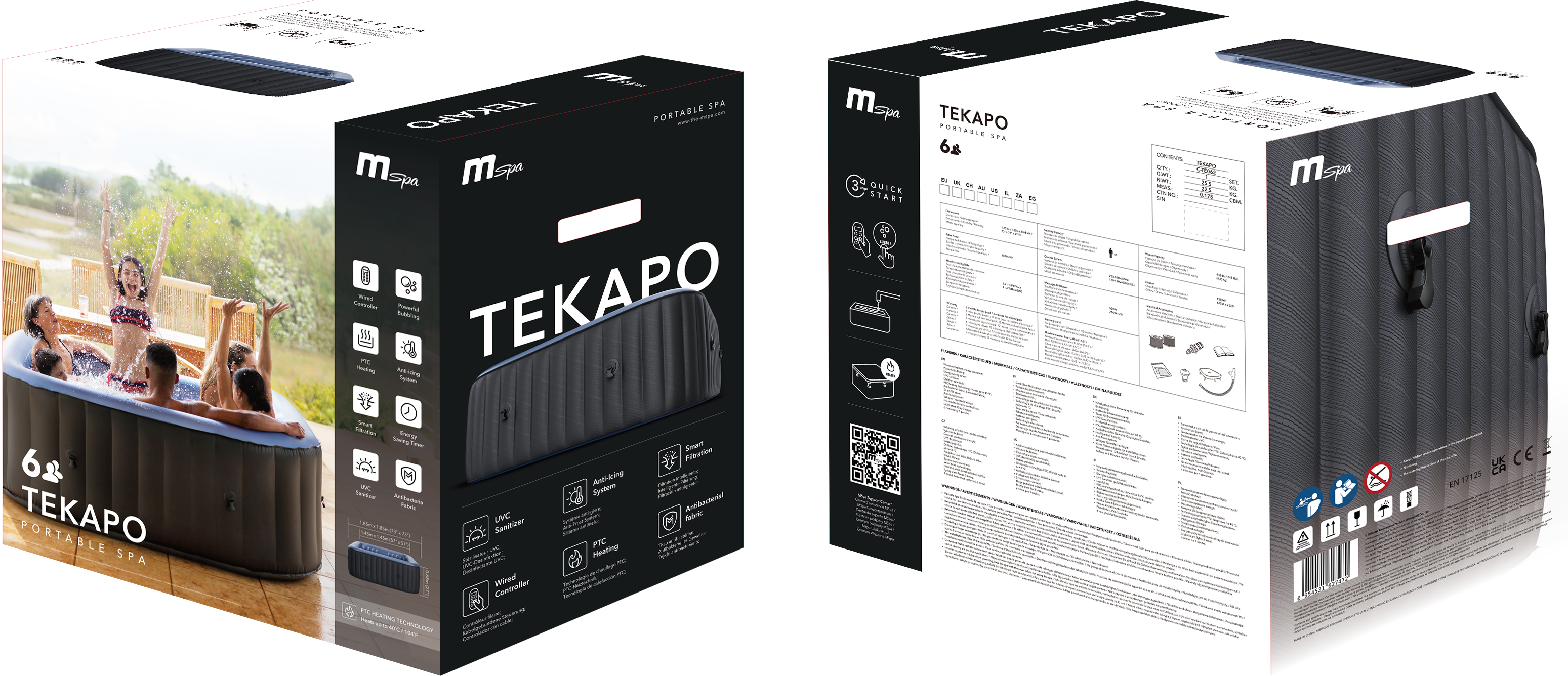 MSPA | TEKAPO | Comfort Series | Inflatable Hot Tub & Spa | Metallic Blue | Upto 6 Person