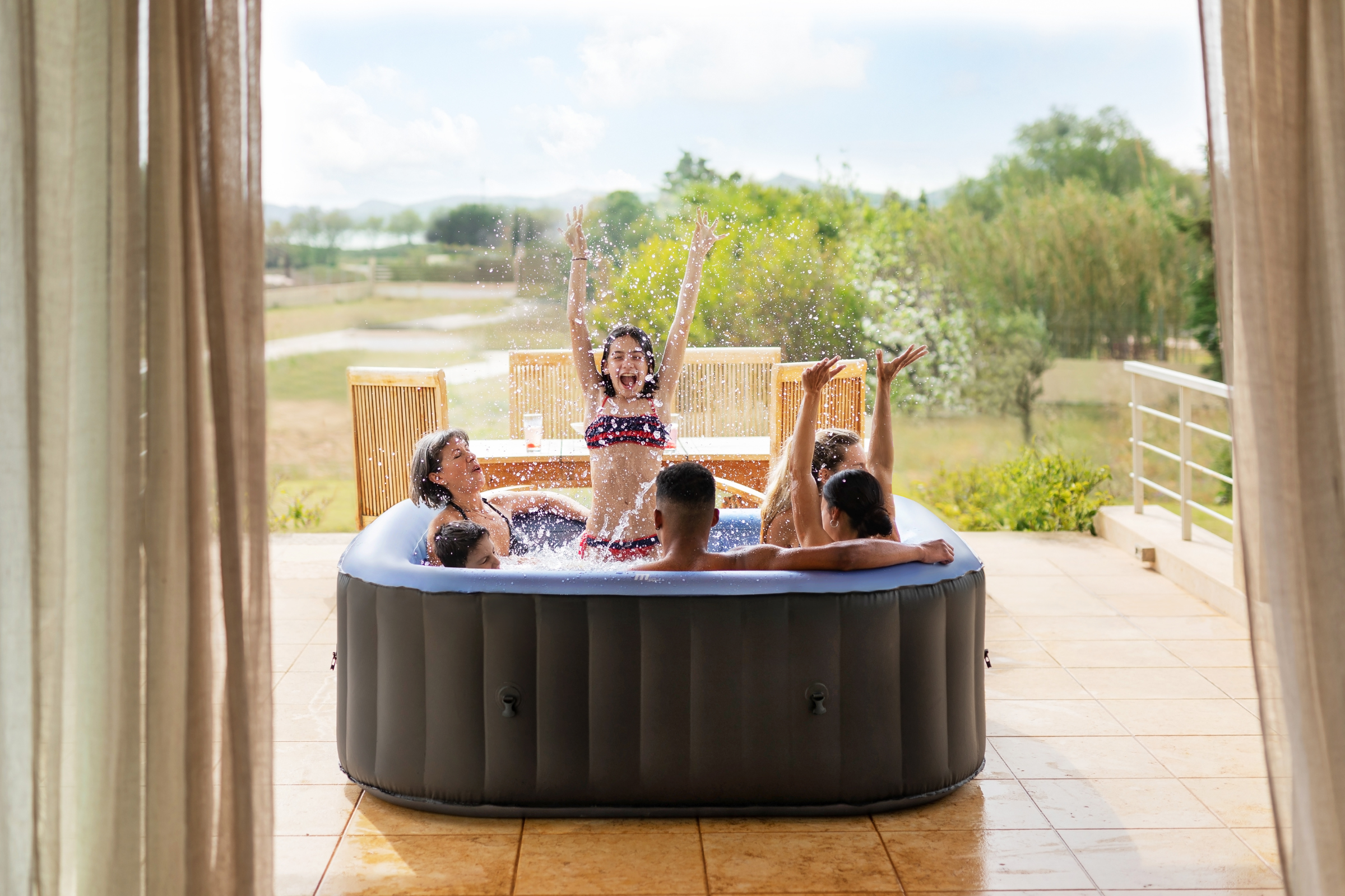 MSPA | TEKAPO | Comfort Series | Inflatable Hot Tub & Spa | Metallic Blue | Upto 6 Person