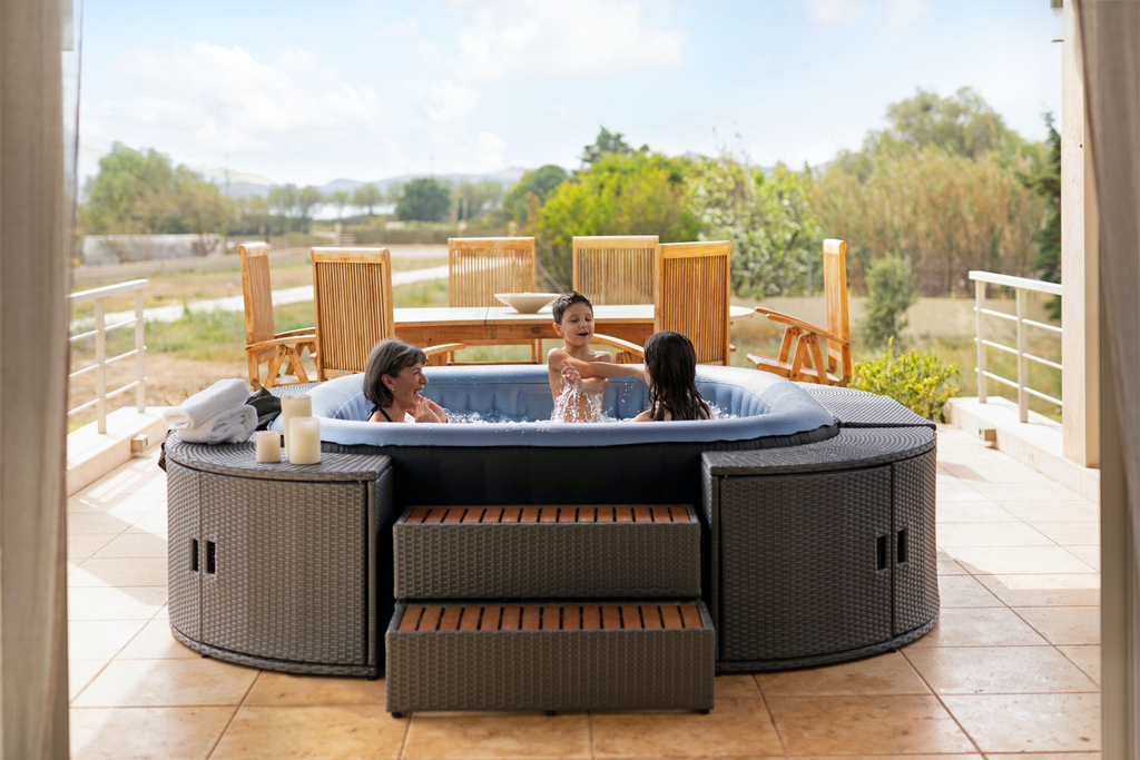 MSPA | TEKAPO | Comfort Series | Inflatable Hot Tub & Spa | Metallic Blue | Upto 6 Person