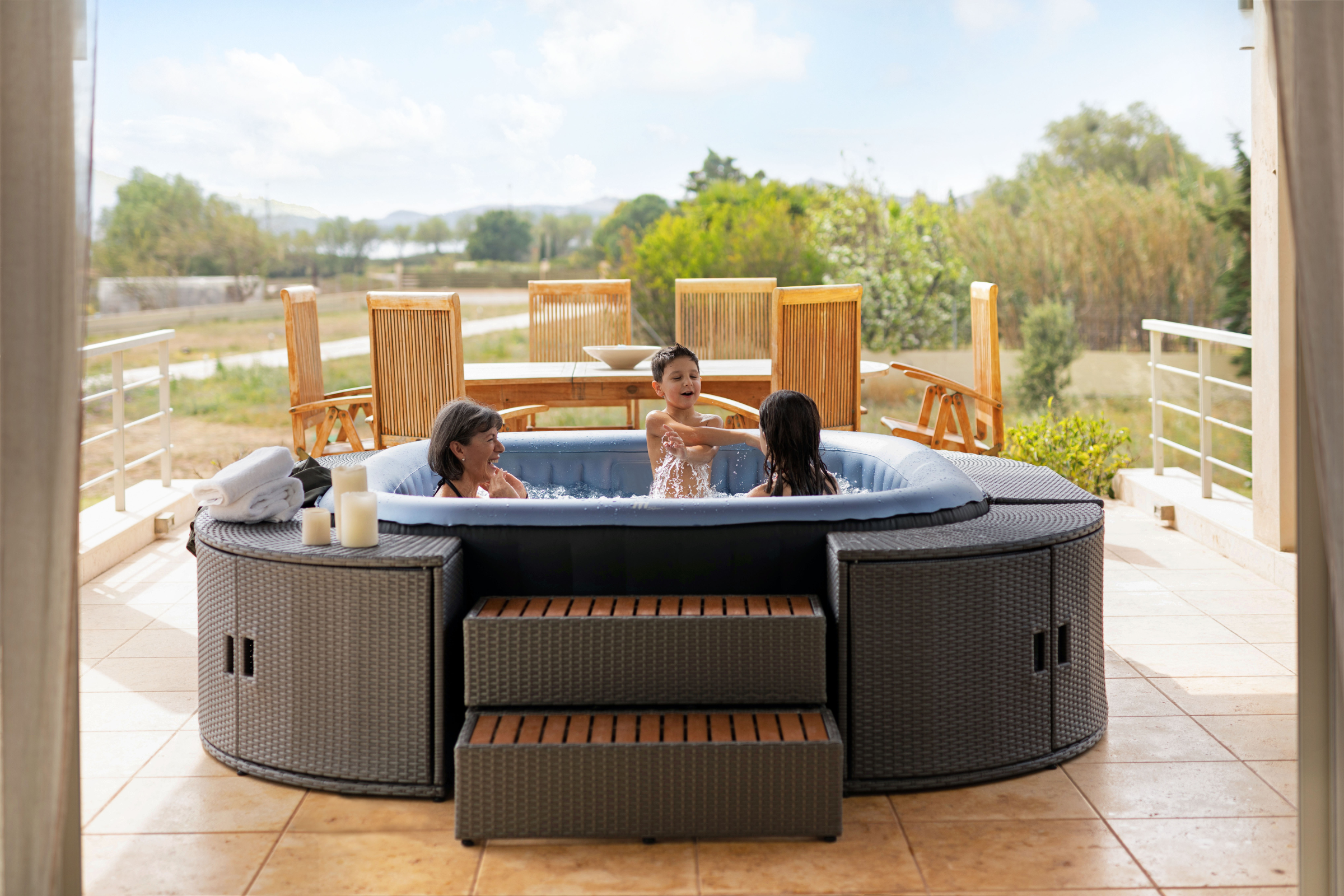 MSPA | TEKAPO | Comfort Series | Inflatable Hot Tub & Spa | Metallic Blue | Upto 6 Person
